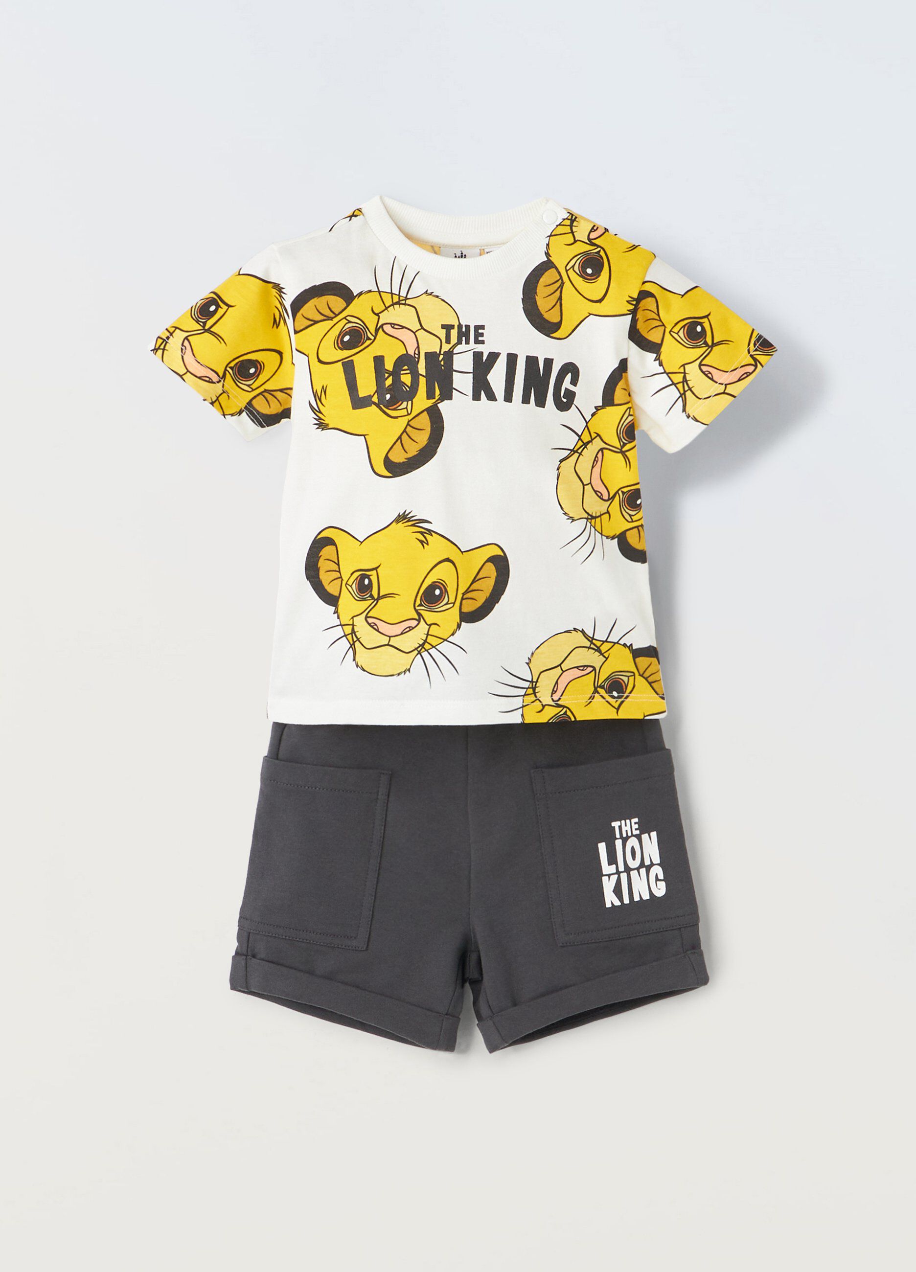 Jogging set corto in puro cotone neonato_0