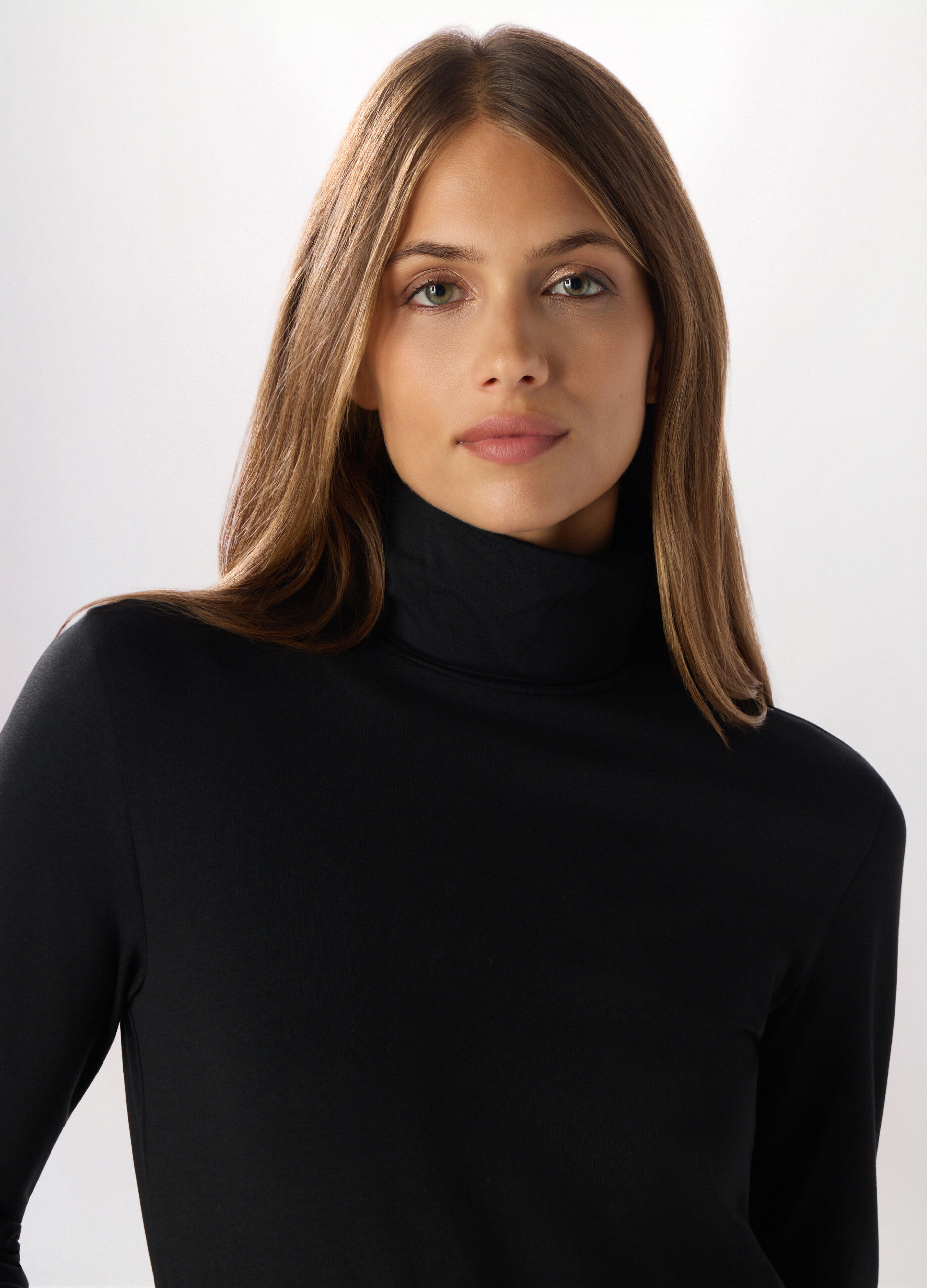 Lupetto in jersey di cotone stretch donna_2