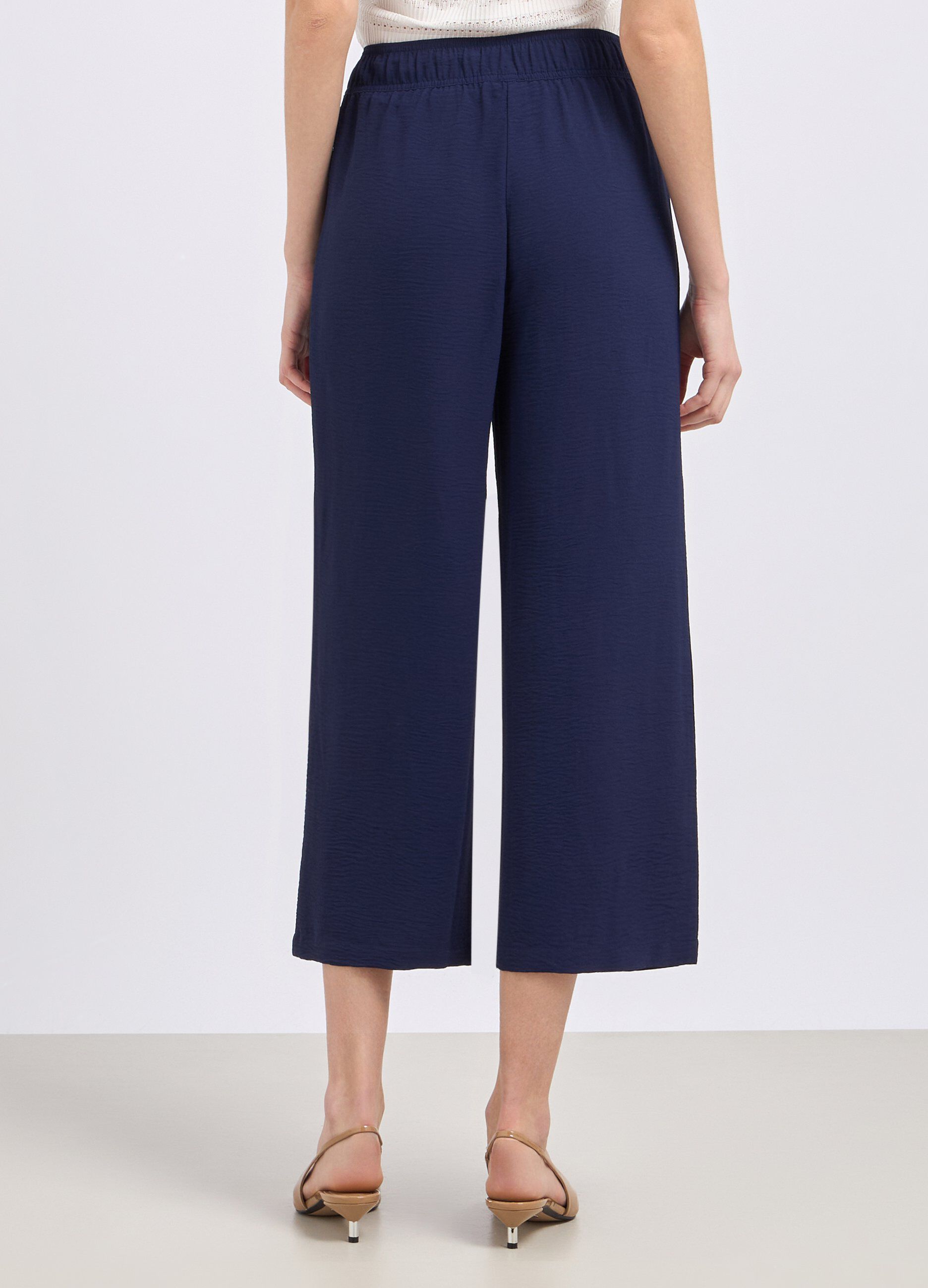 Pantalone cropped in crêpe donna_1
