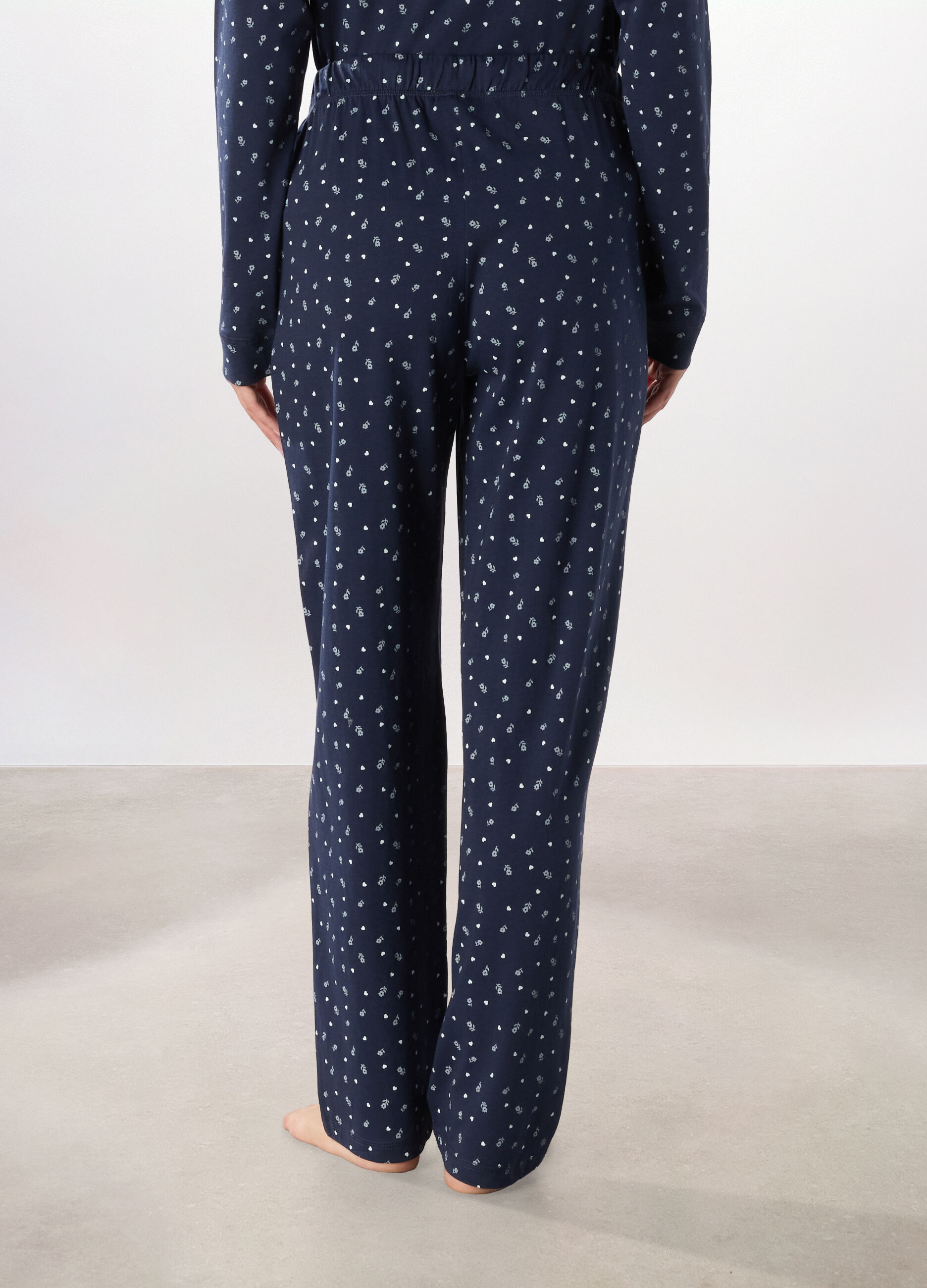 Pantalone lungo pigiama in cotone donna_2