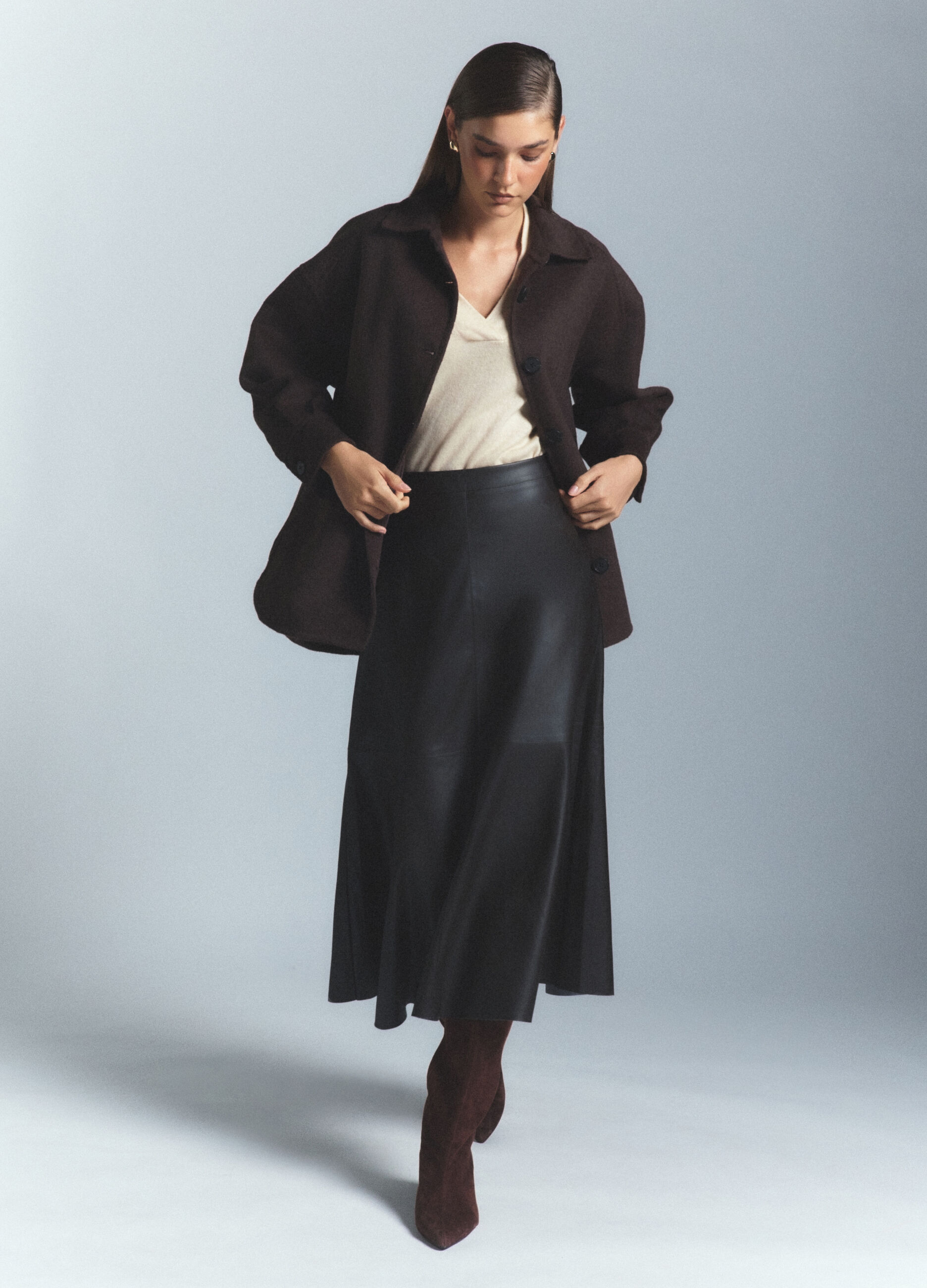 Gonna svasata in eco pelle donna_0