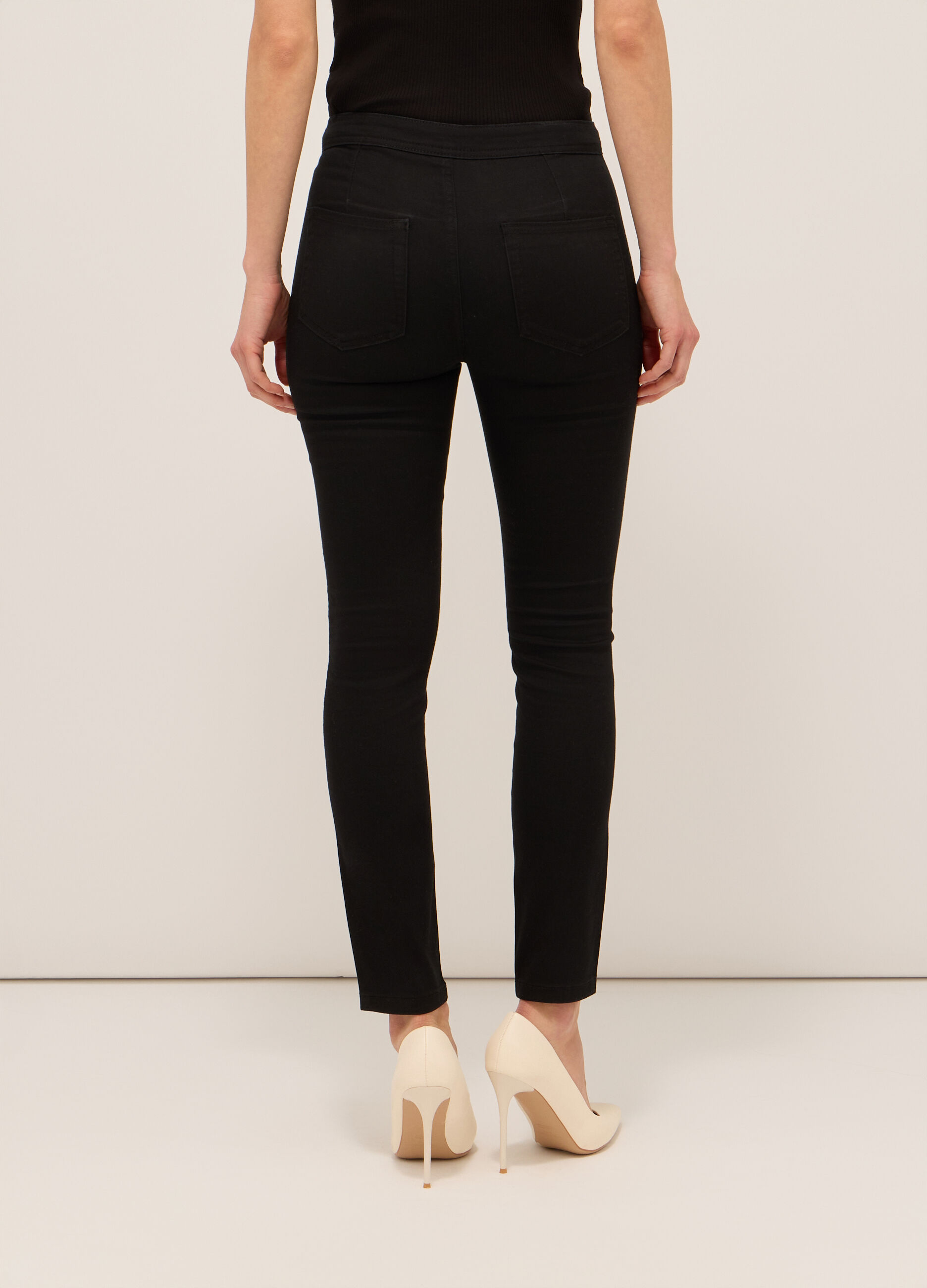 Treggings in twill di misto cotone donna_1