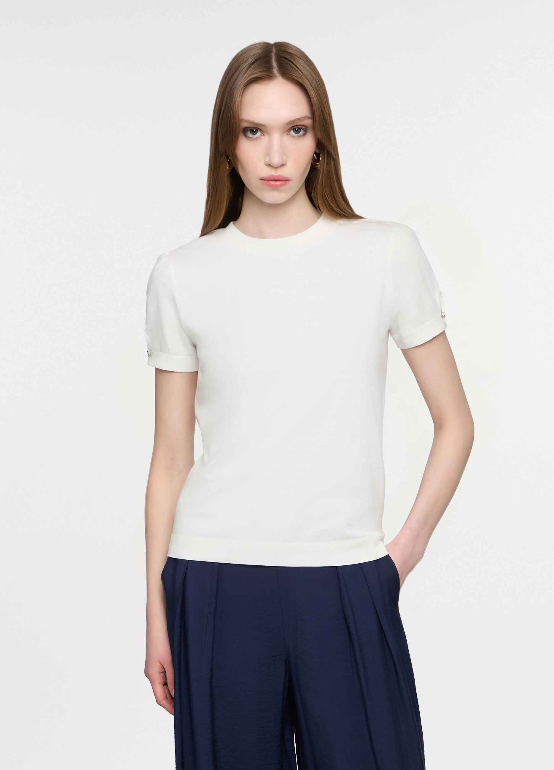 T-shirt girocollo fitted donna_0