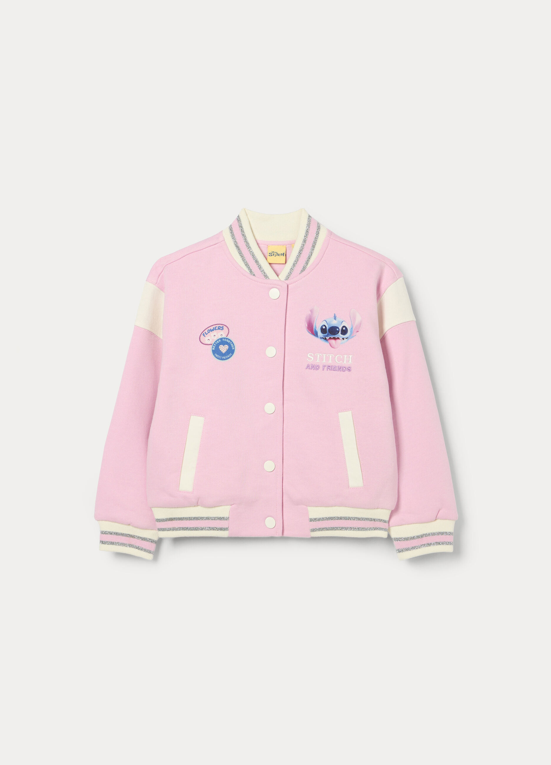 Felpa varsity Stitch misto cotone bambina_0