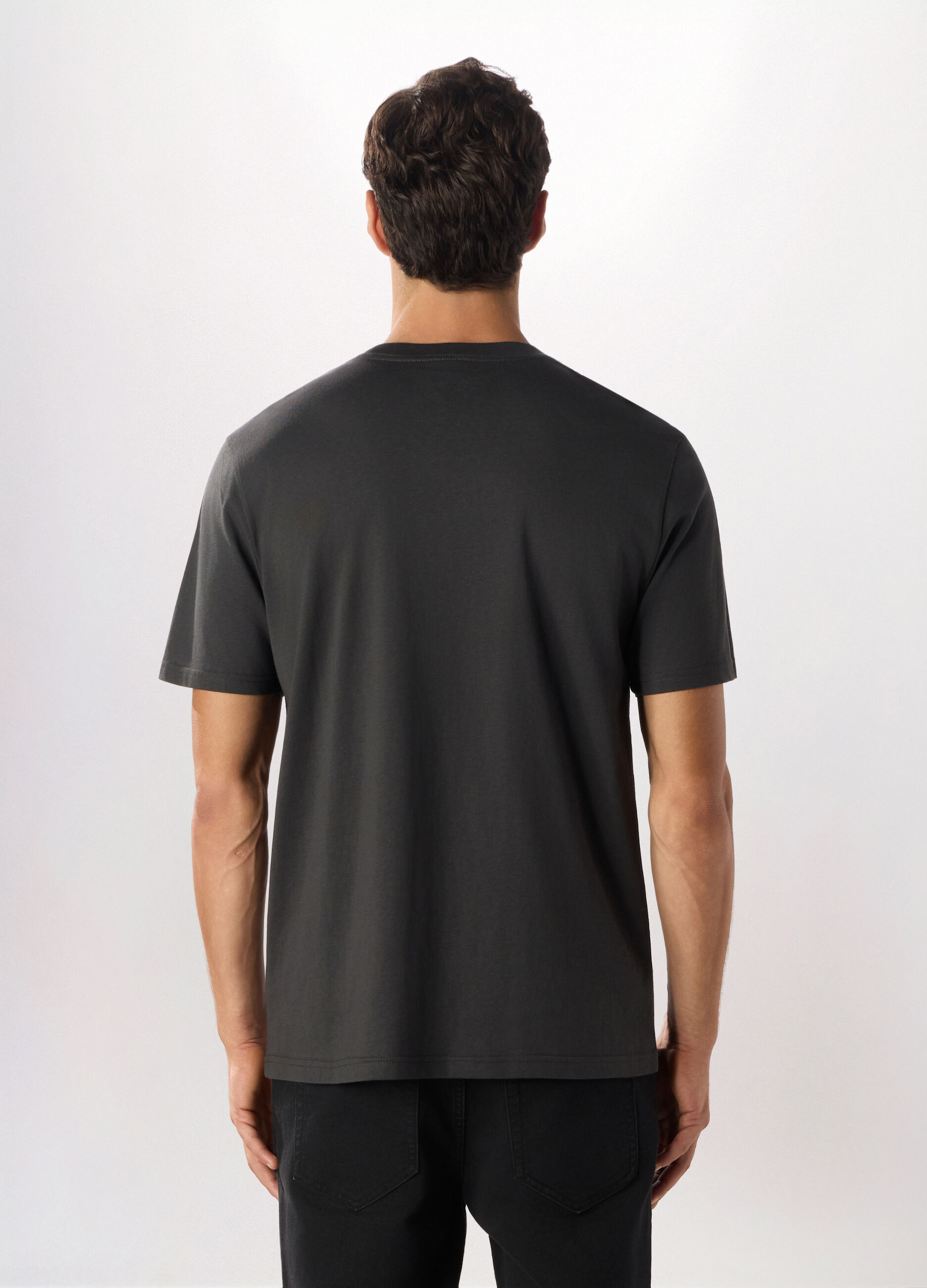 T-shirt girocollo con stampa Rolling Stones in cotone uomo_1