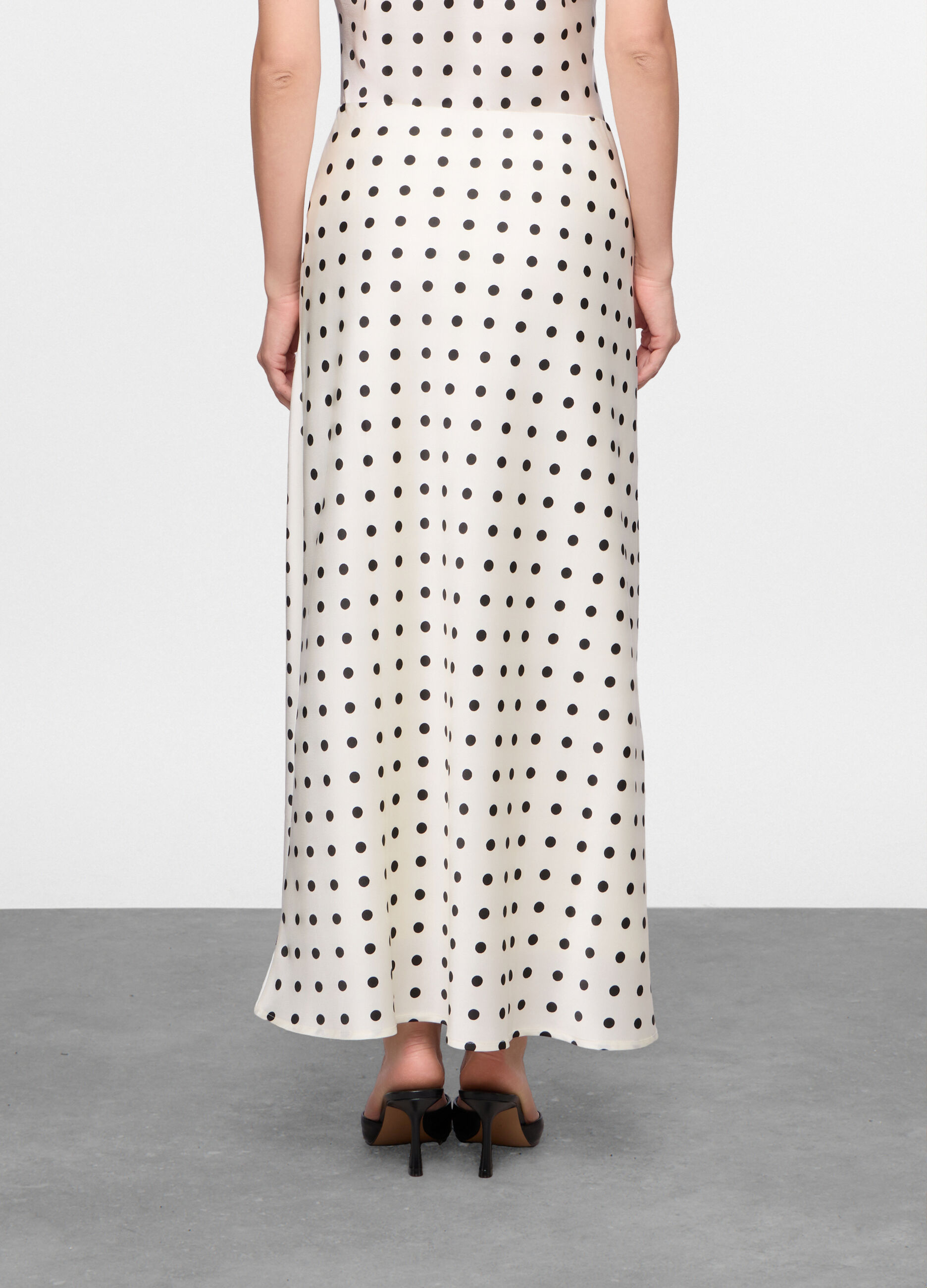 Gonna lunga in raso a pois donna