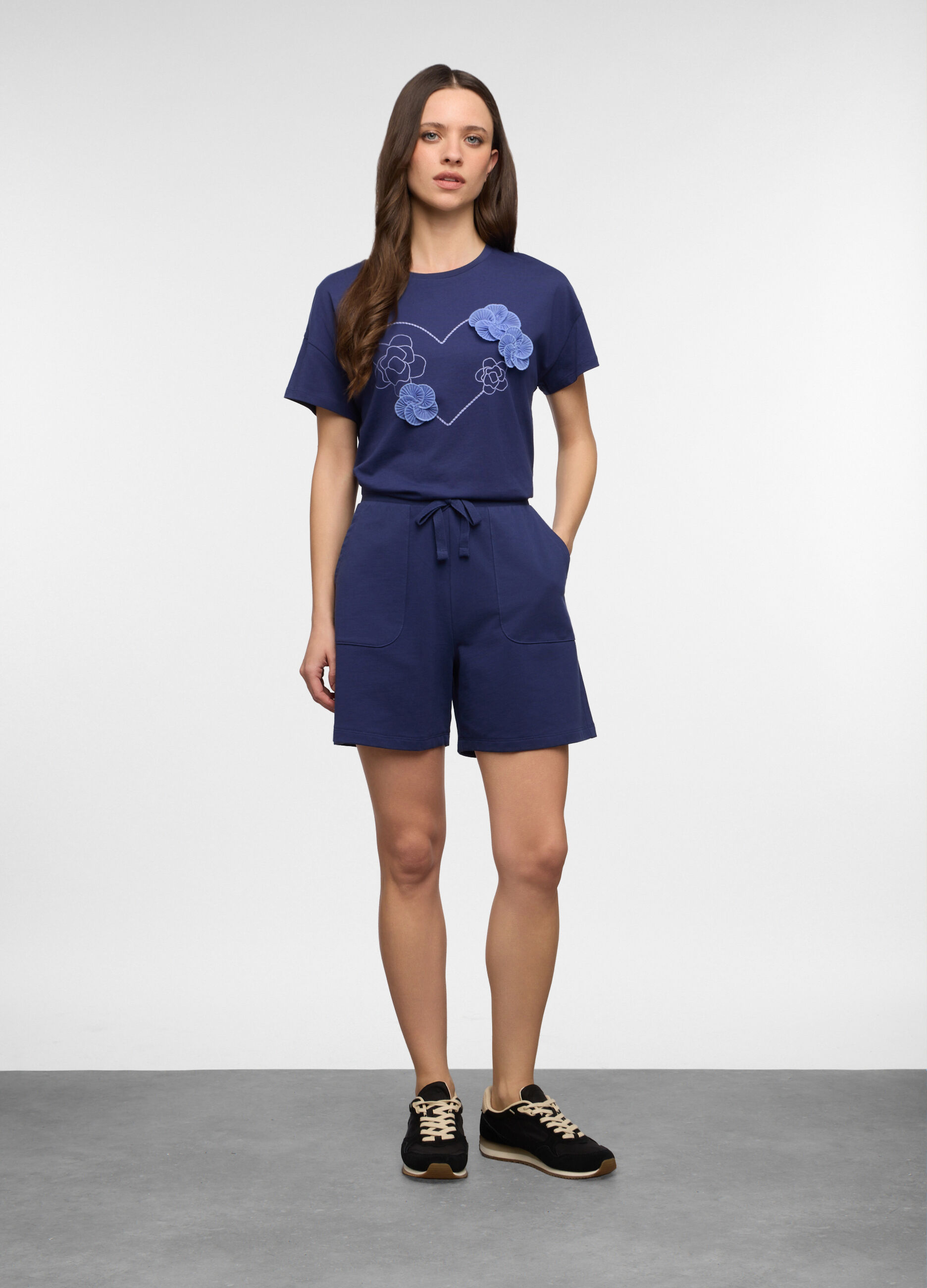 Shorts fit regular in french terry di puro cotone donna_0