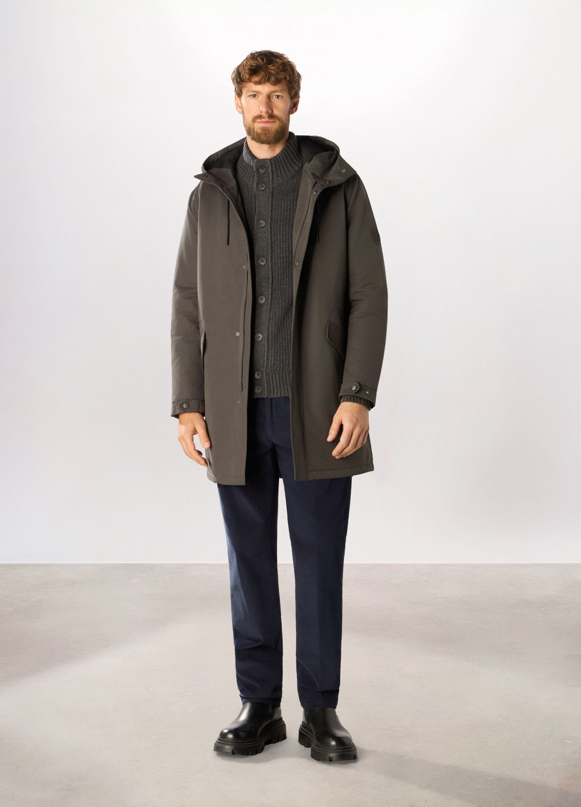 Parka in tessuto tecnico con zip uomo_0