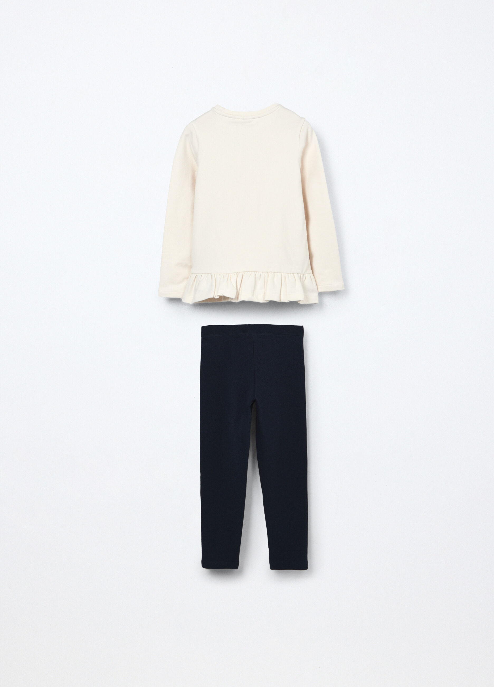 Jogging set in cotone fleece stretch bambina_1