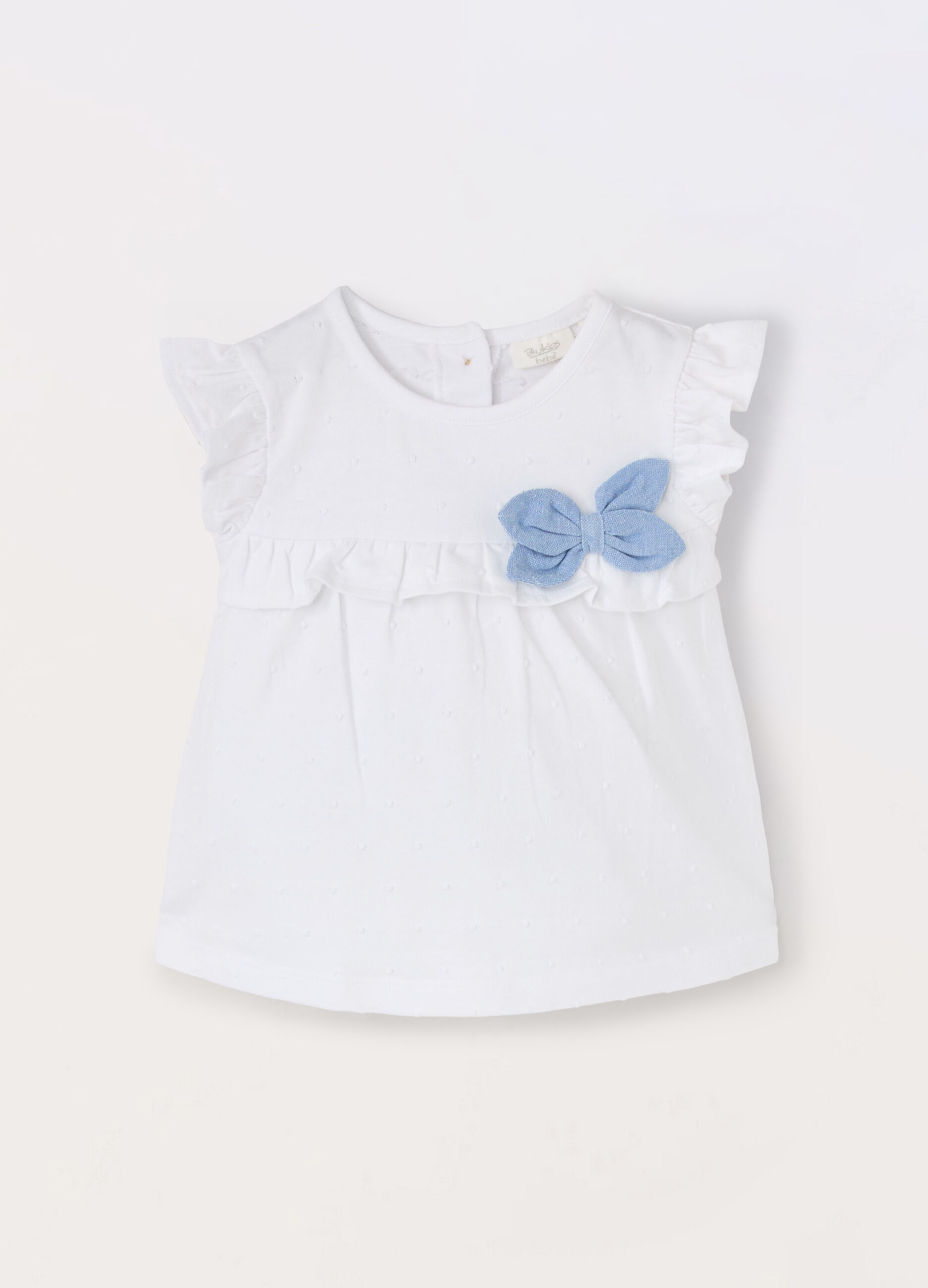 T-shirt in jersey di cotone stretch neonata_0