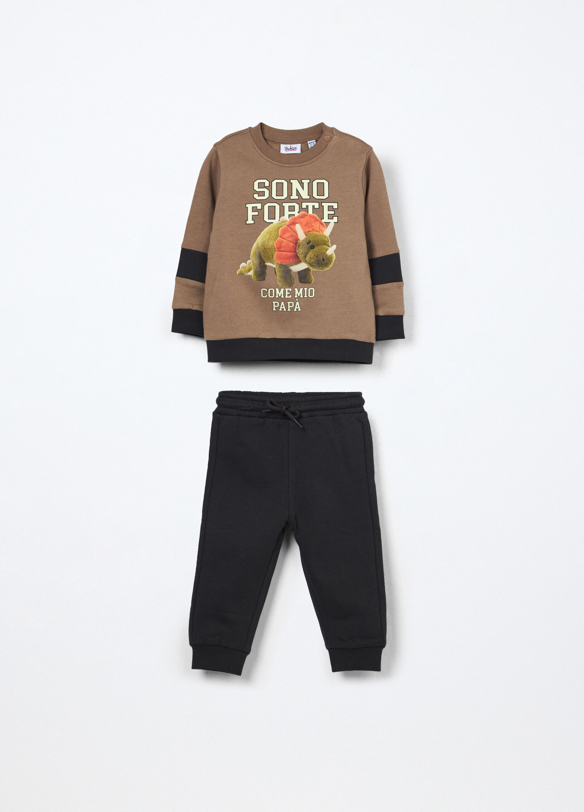Jogging set in french terry di puro cotone neonato_0