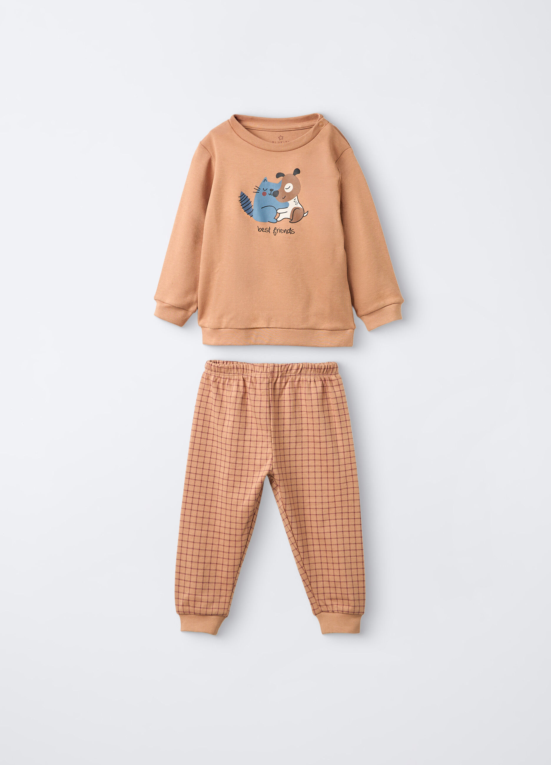 Set pigiama lungo in interlock di puro cotone _0