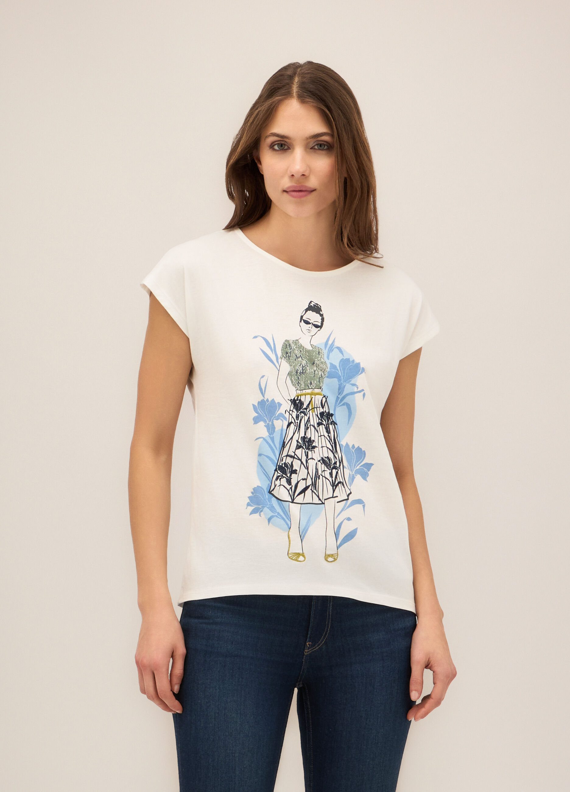 T-shirt in puro cotone donna