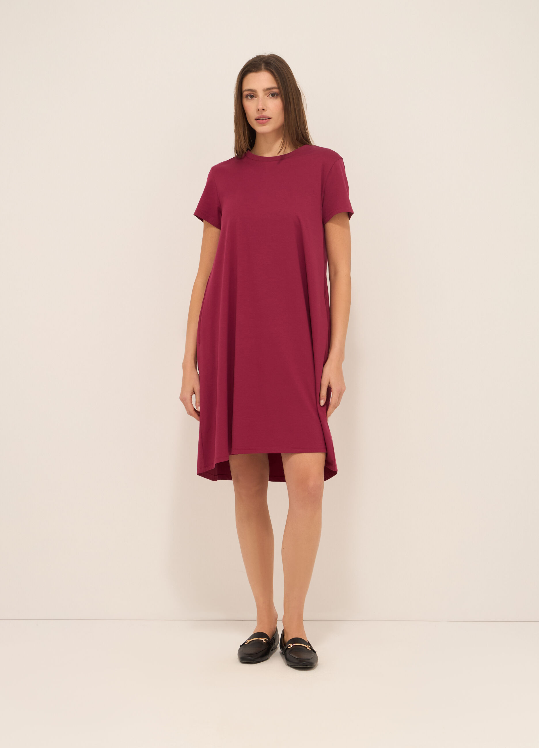 Abito corto in jersey di cotone stretch donna_0