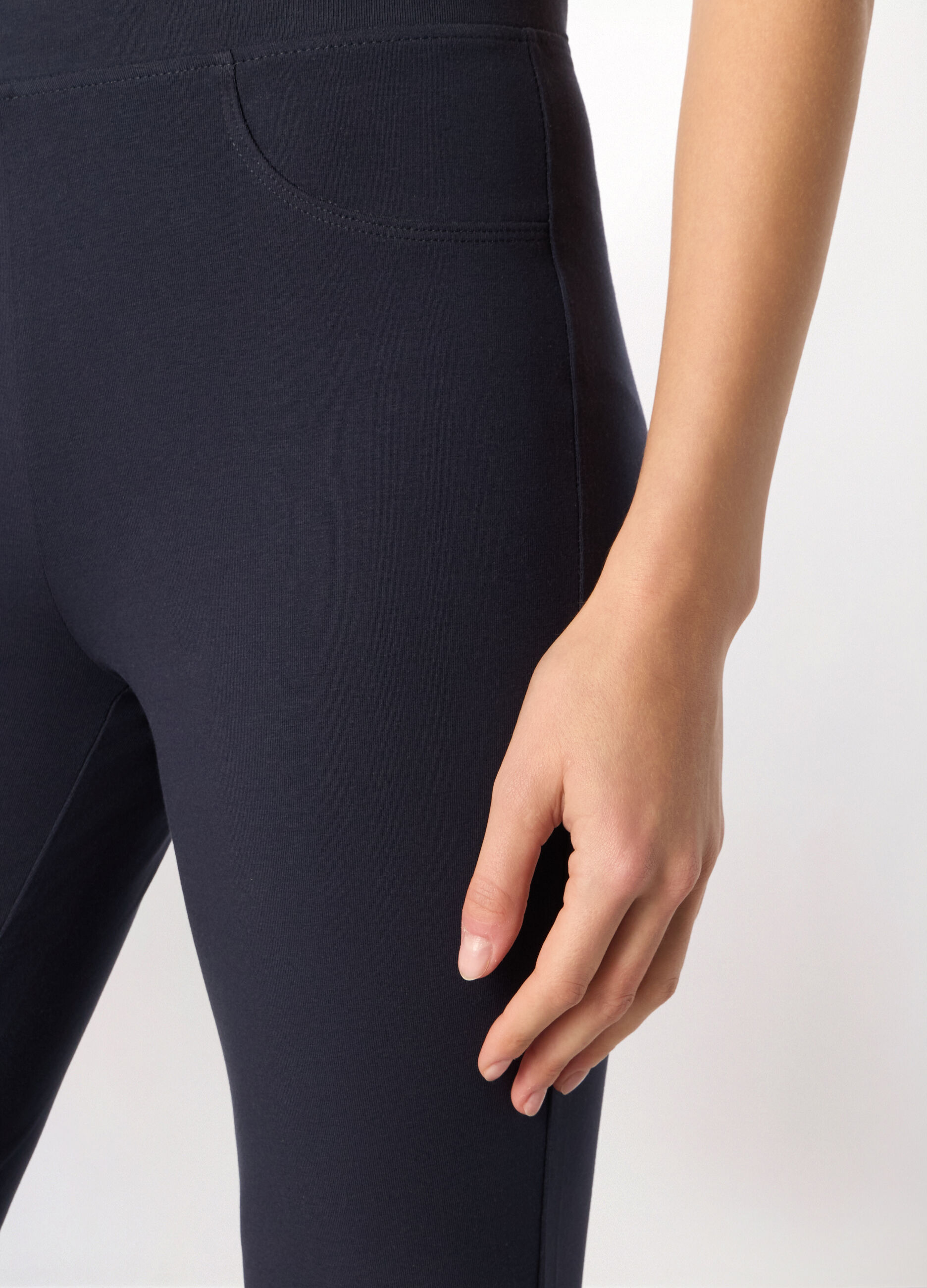 Leggings in jersey di cotone stretch donna_2
