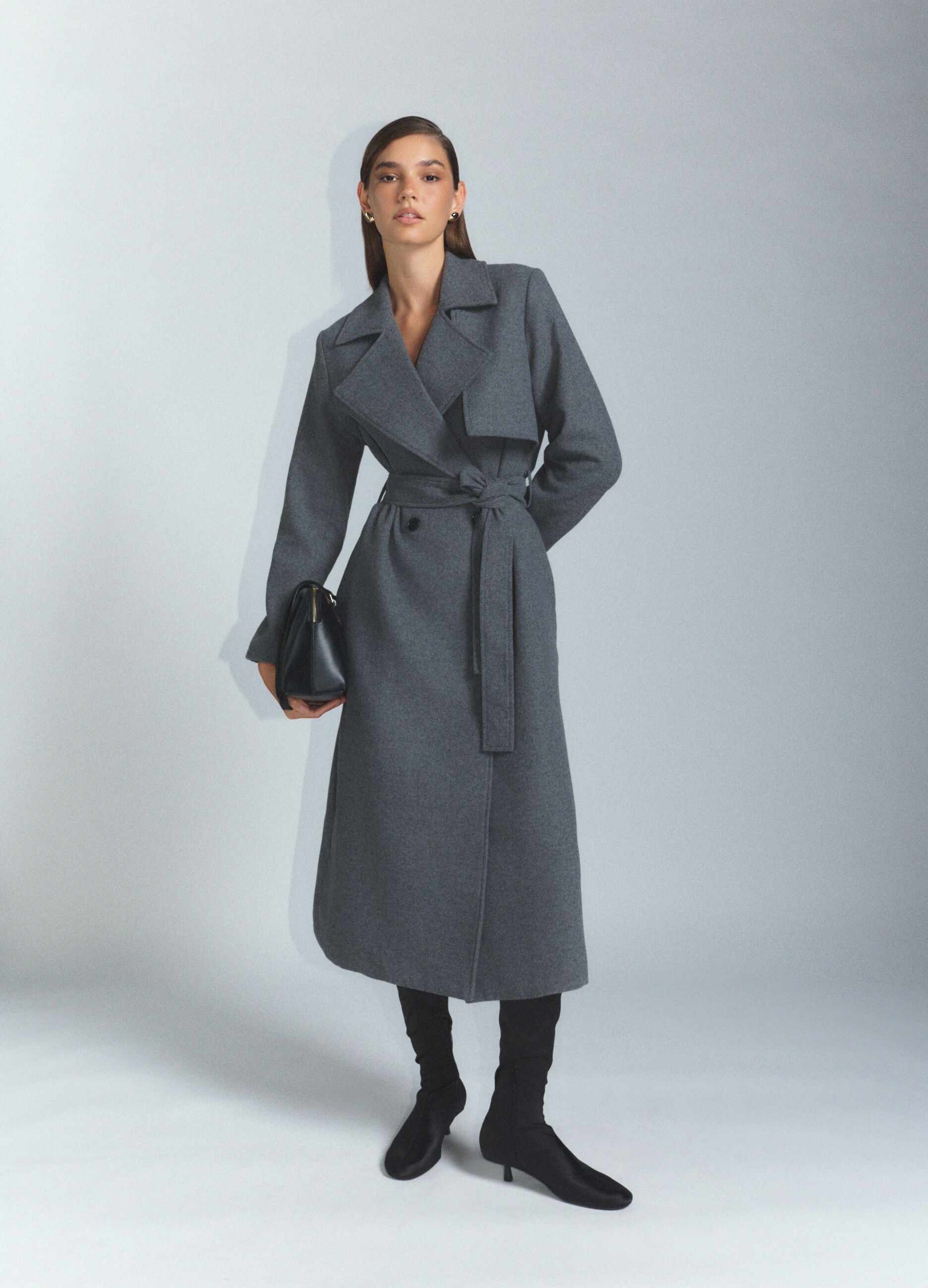 Cappotto lungo misto lana doppiopetto donna_0