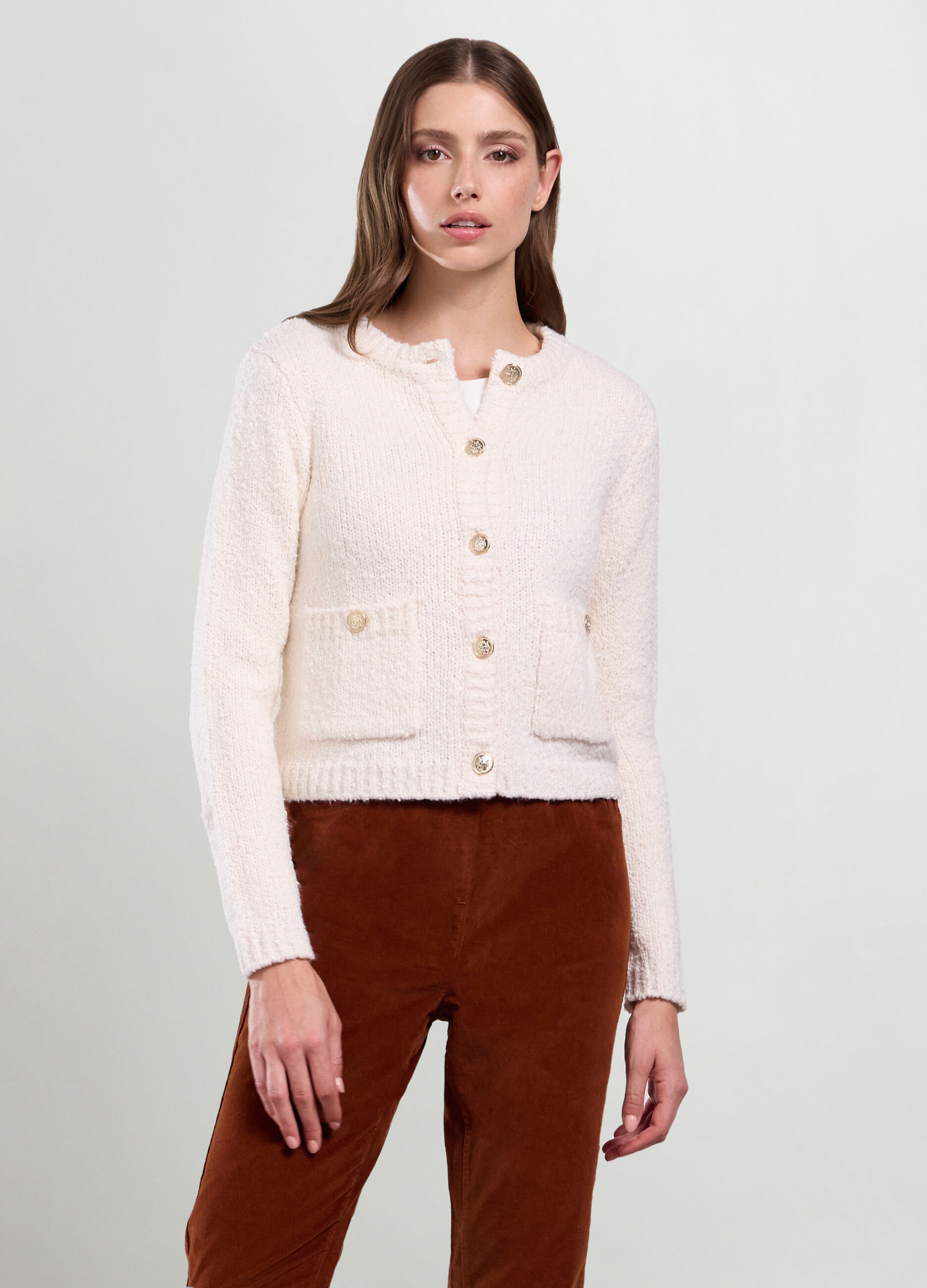 Cardigan tricot misto cotone donna_0