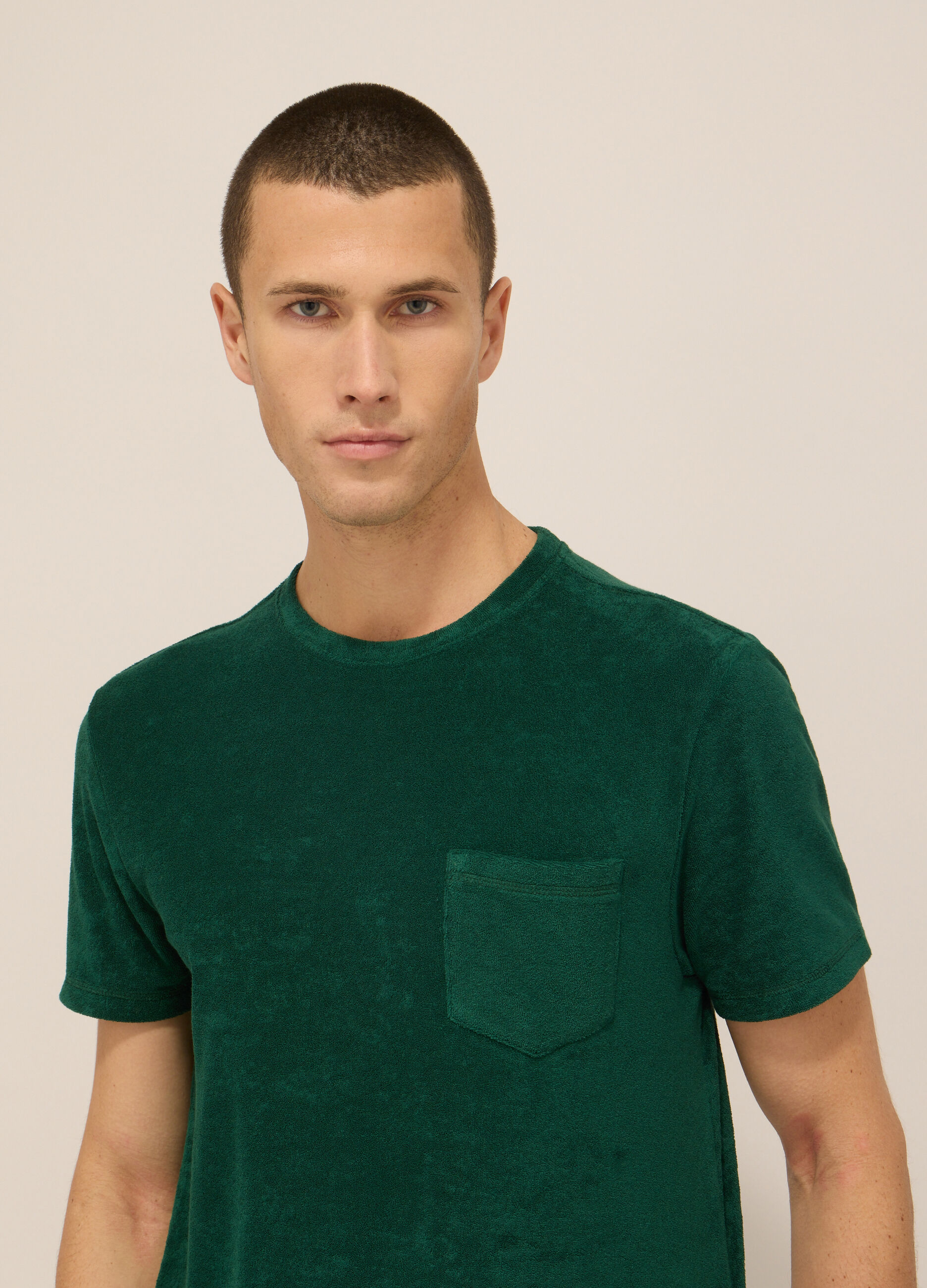 T-shirt in spugna di misto cotone uomo_2
