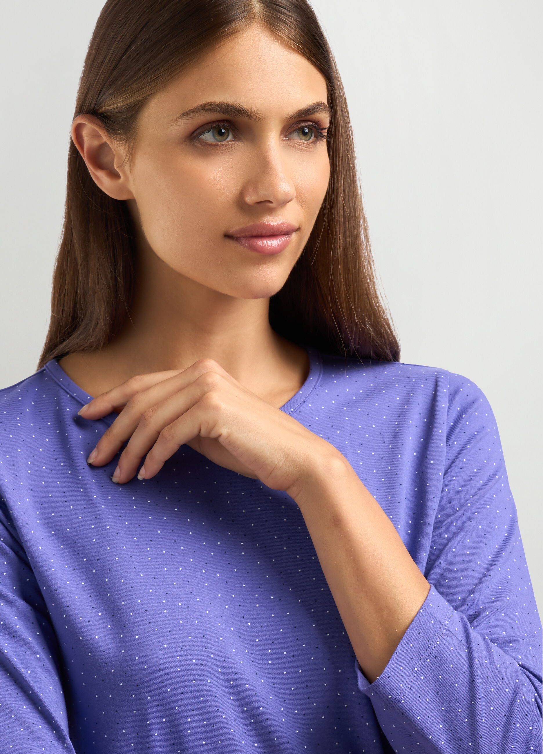 T-shirt in jersey di cotone stretch donna_2