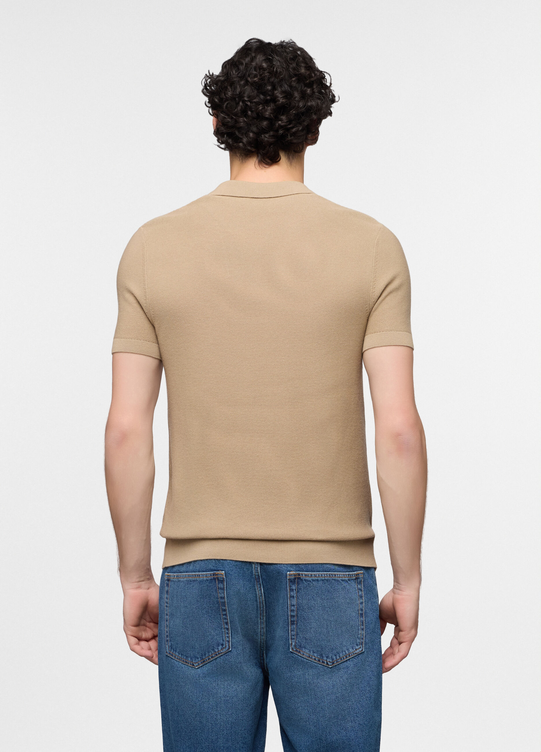Polo a maniche corte in maglia di cotone uomo_1