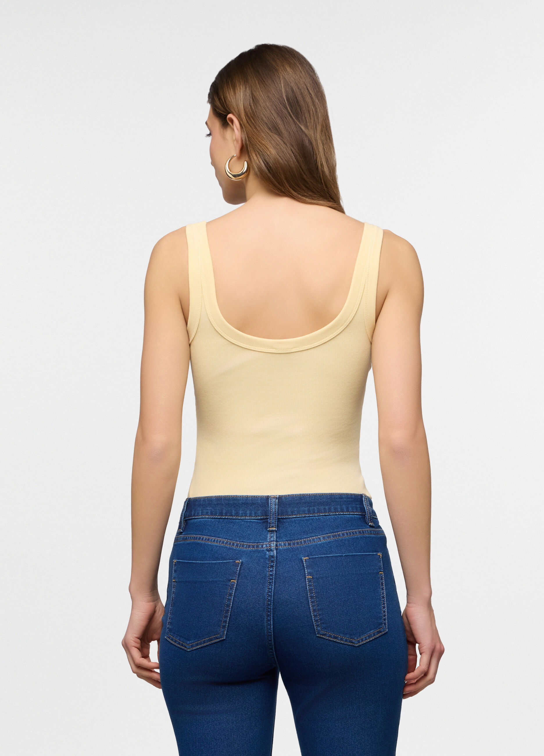 Canotta fitted in costina stretch donna_1