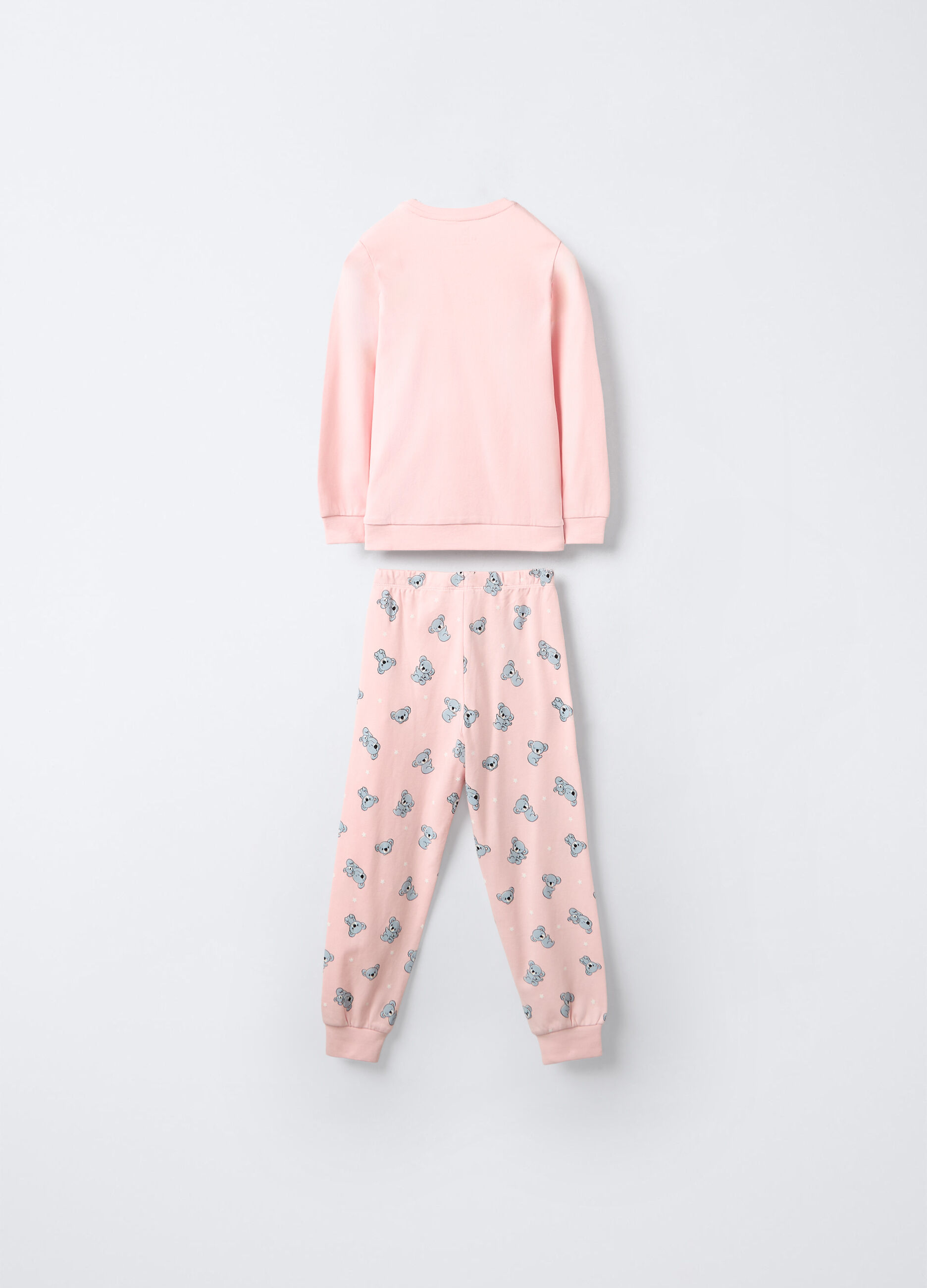 Set pigiama lungo in interlock di puro cotone bambina_1