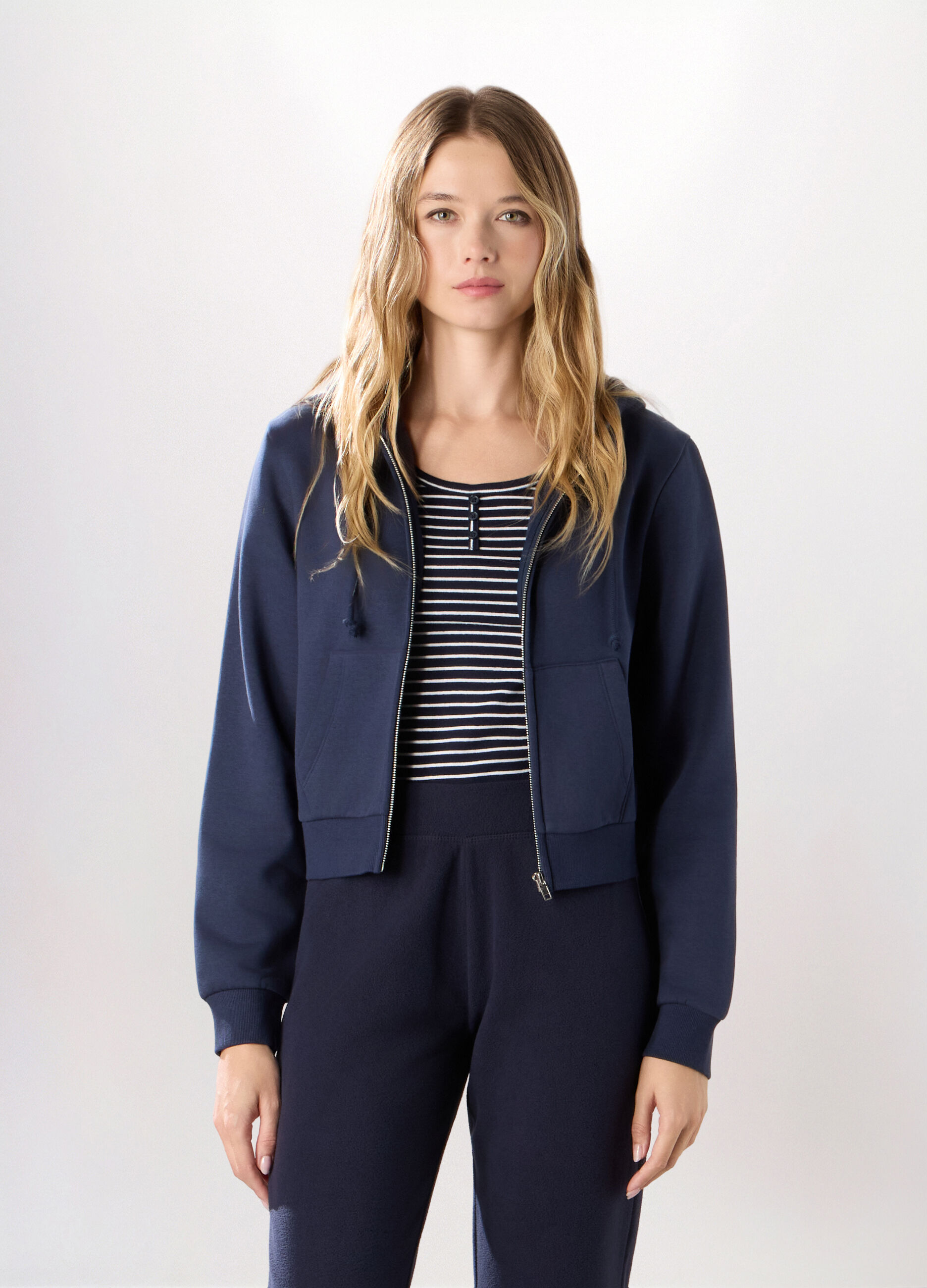 Felpa in misto cotone donna_0