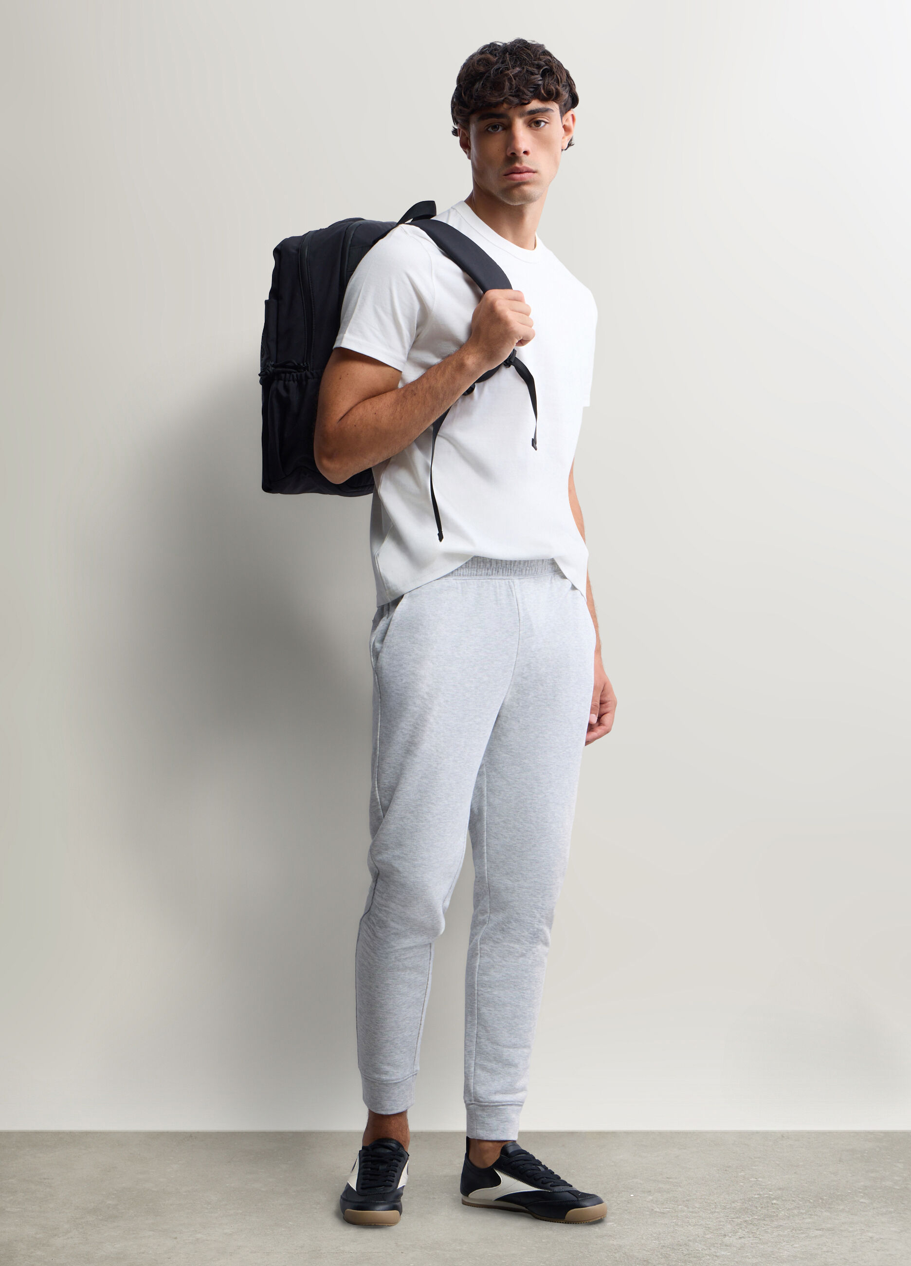 Jogger slim fit in felpa di cotone uomo_0