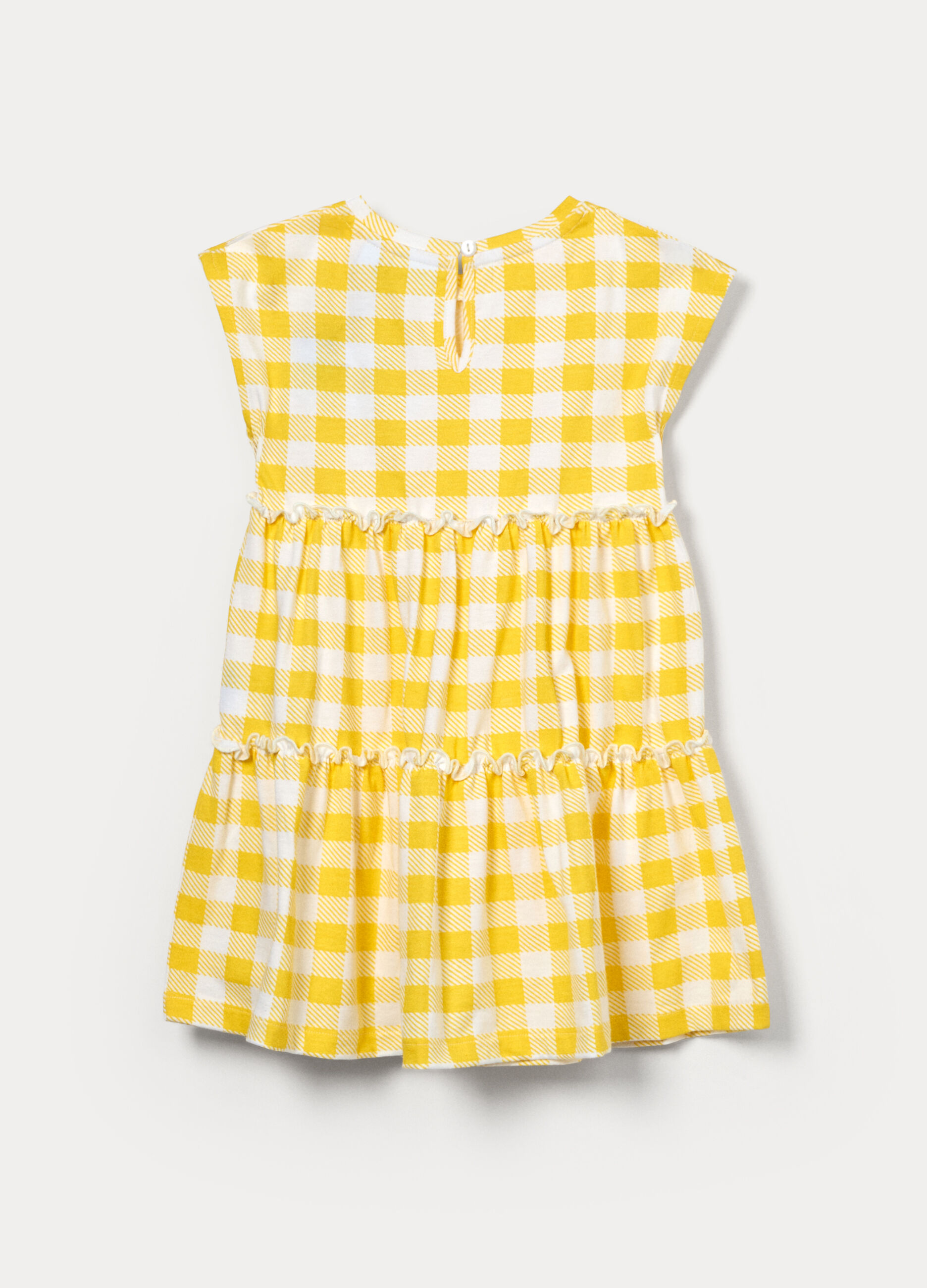 Vestito corto a balze in jersey di puro cotone bimba_1