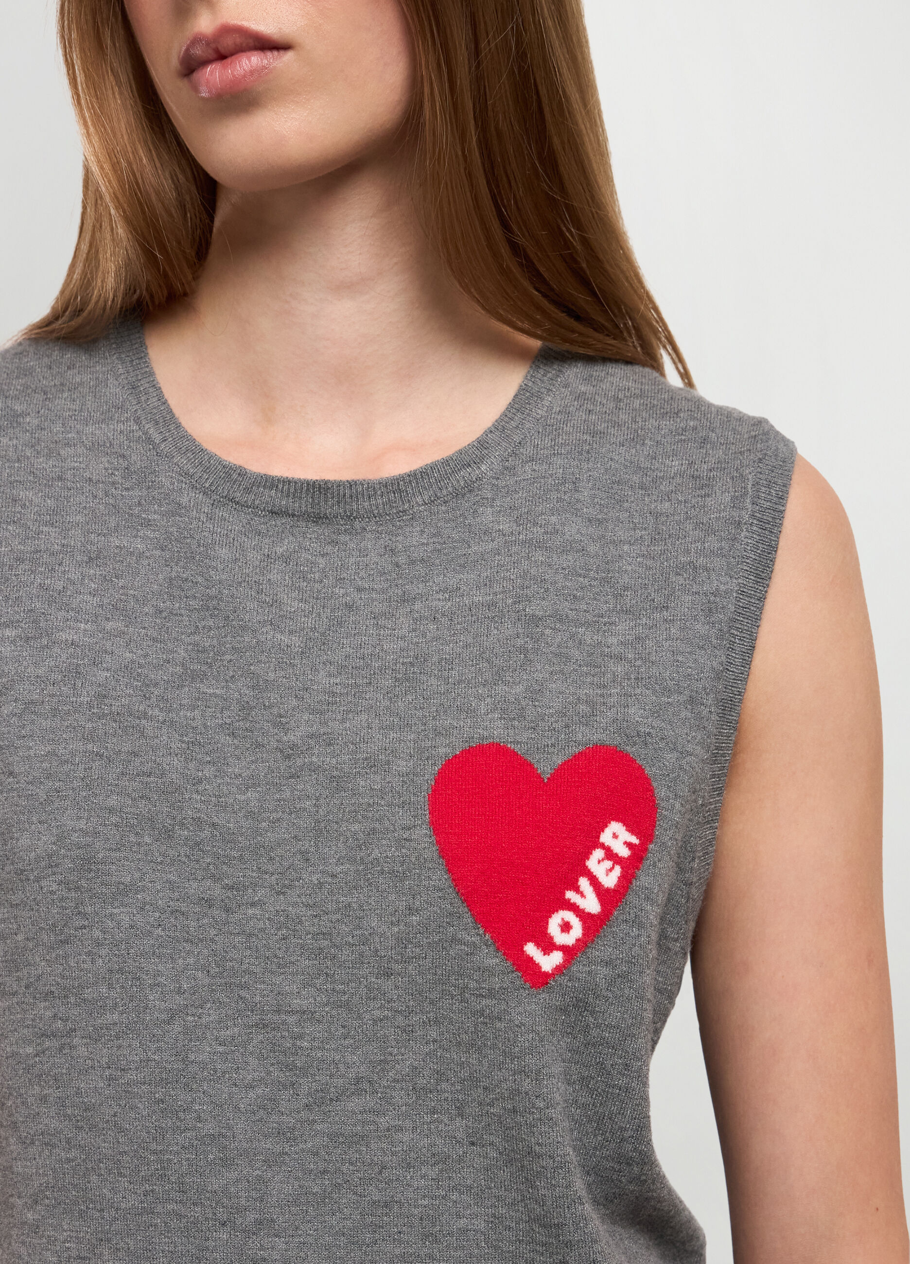 Gilet tricot in misto viscosa donna_2