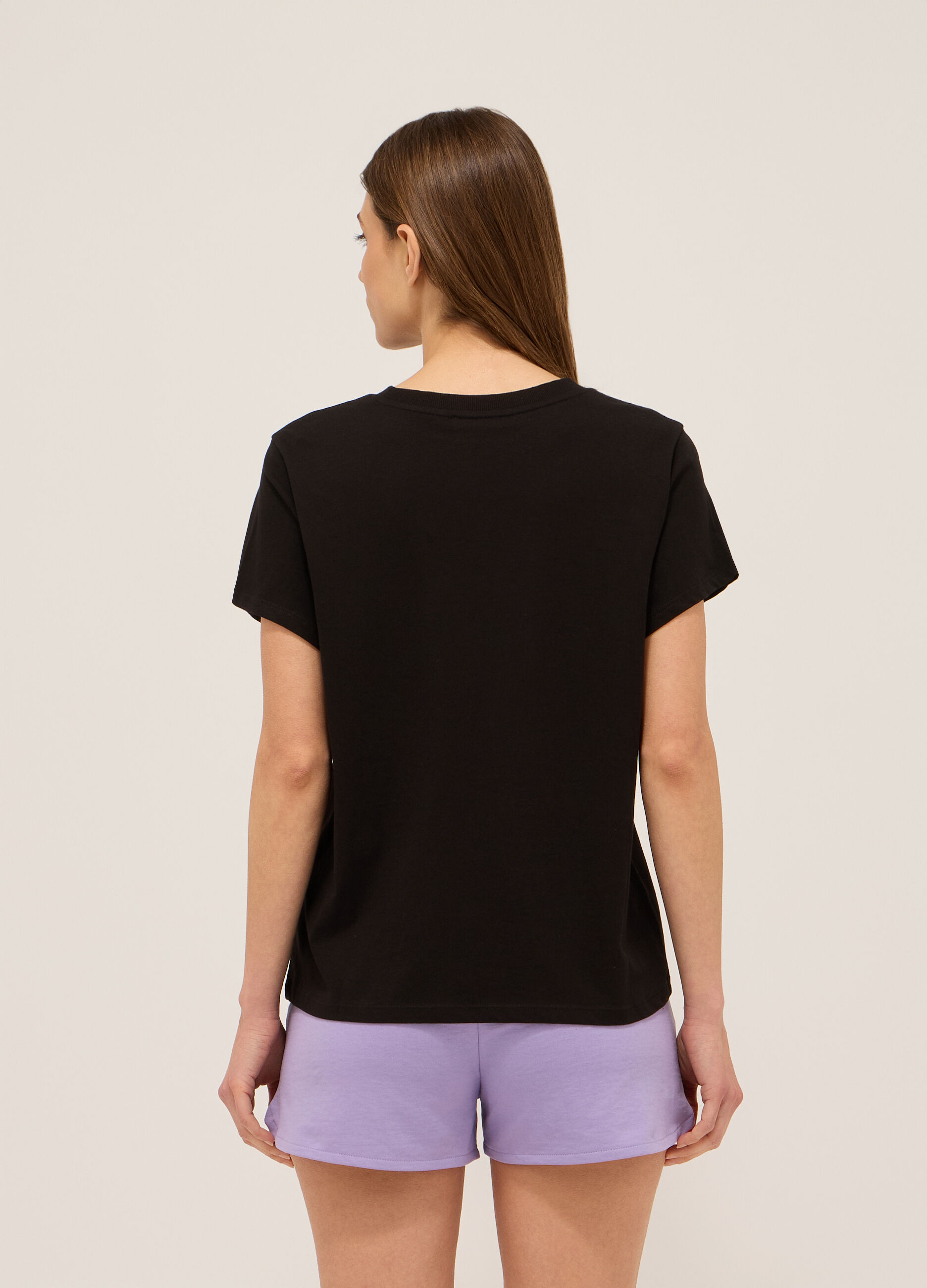 T-shirt in jersey di puro cotone donna_1