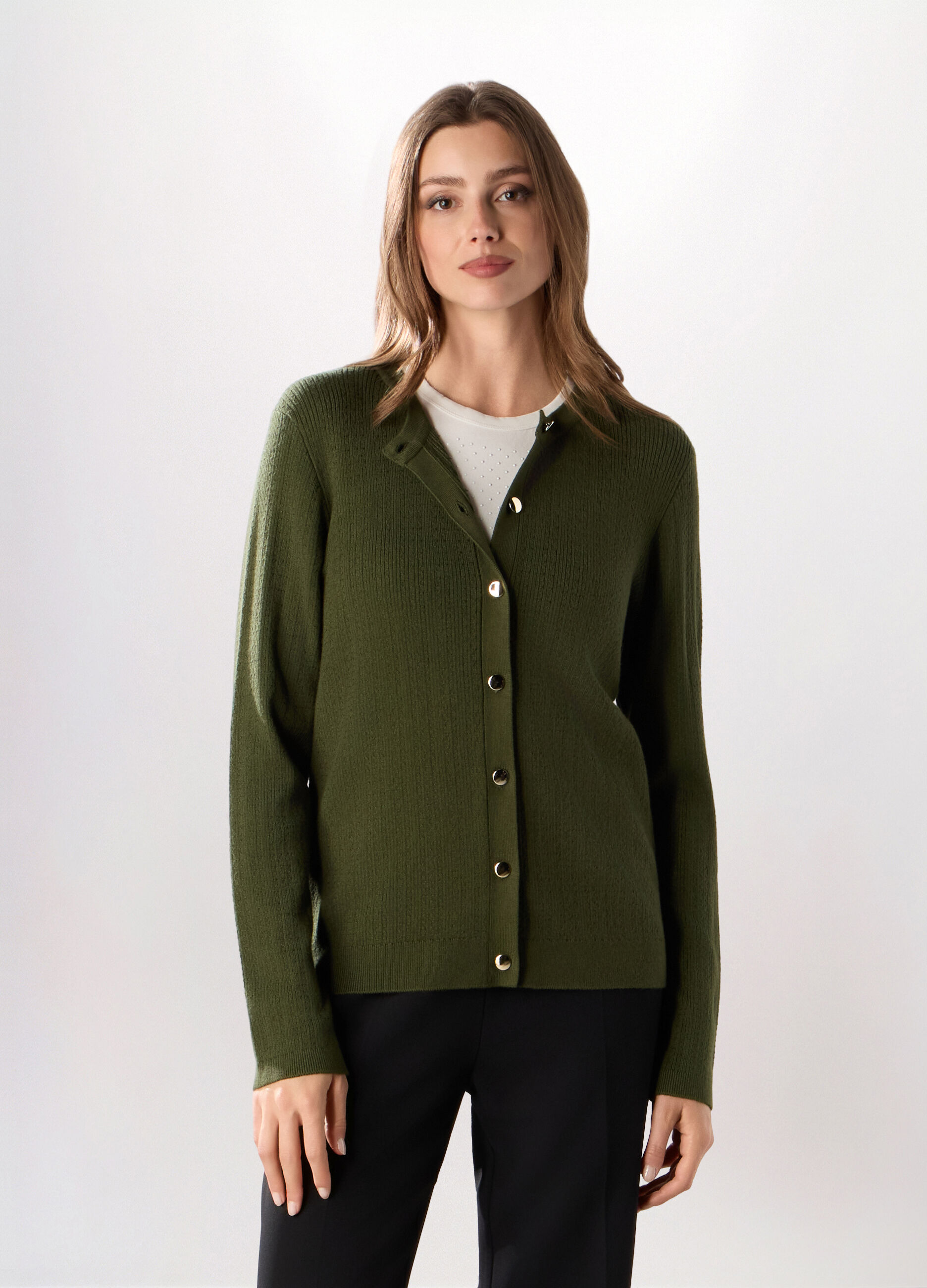 Cardigan misto viscosa donna_0
