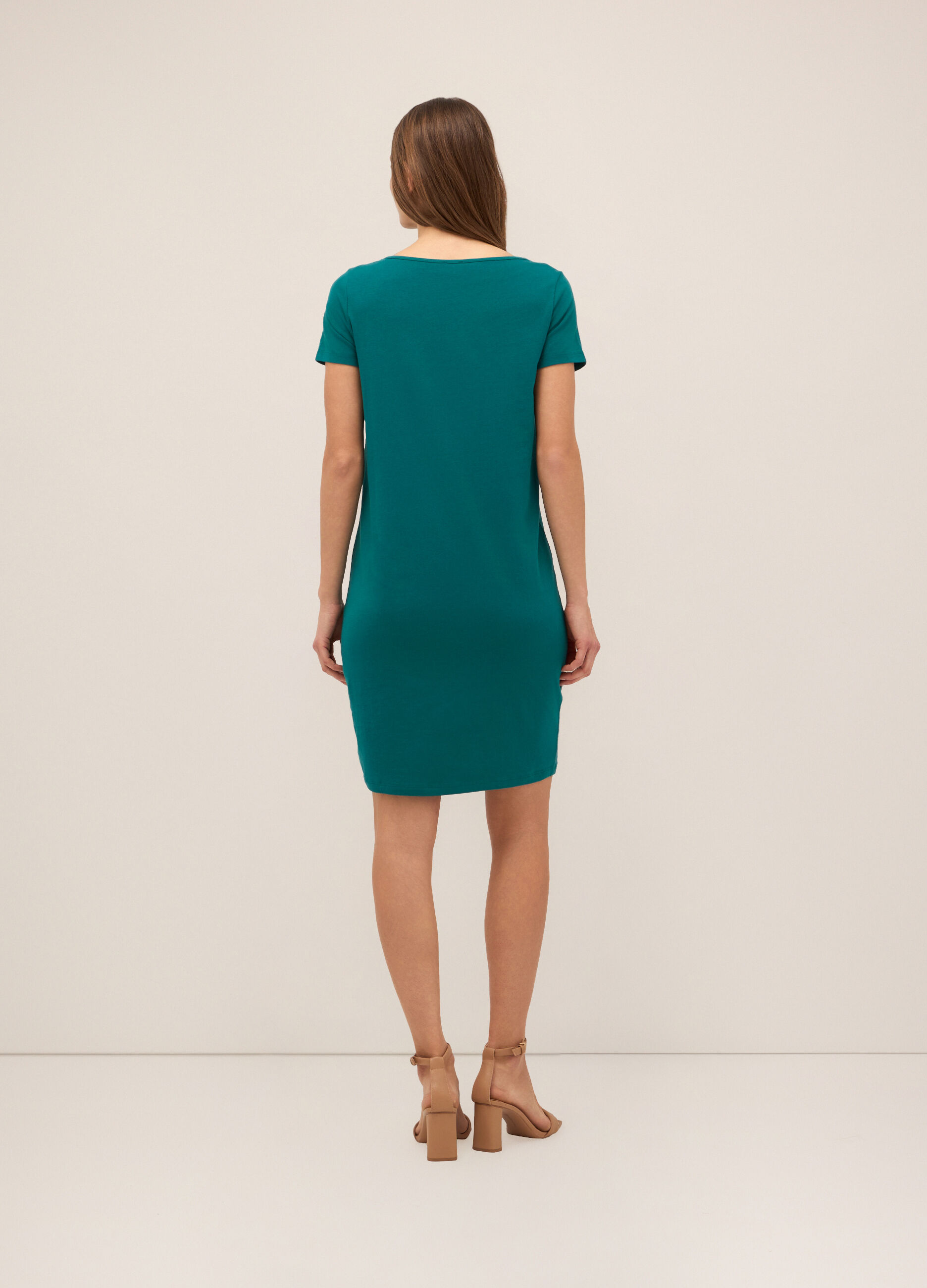 Abito corto in cotone stretch donna_1