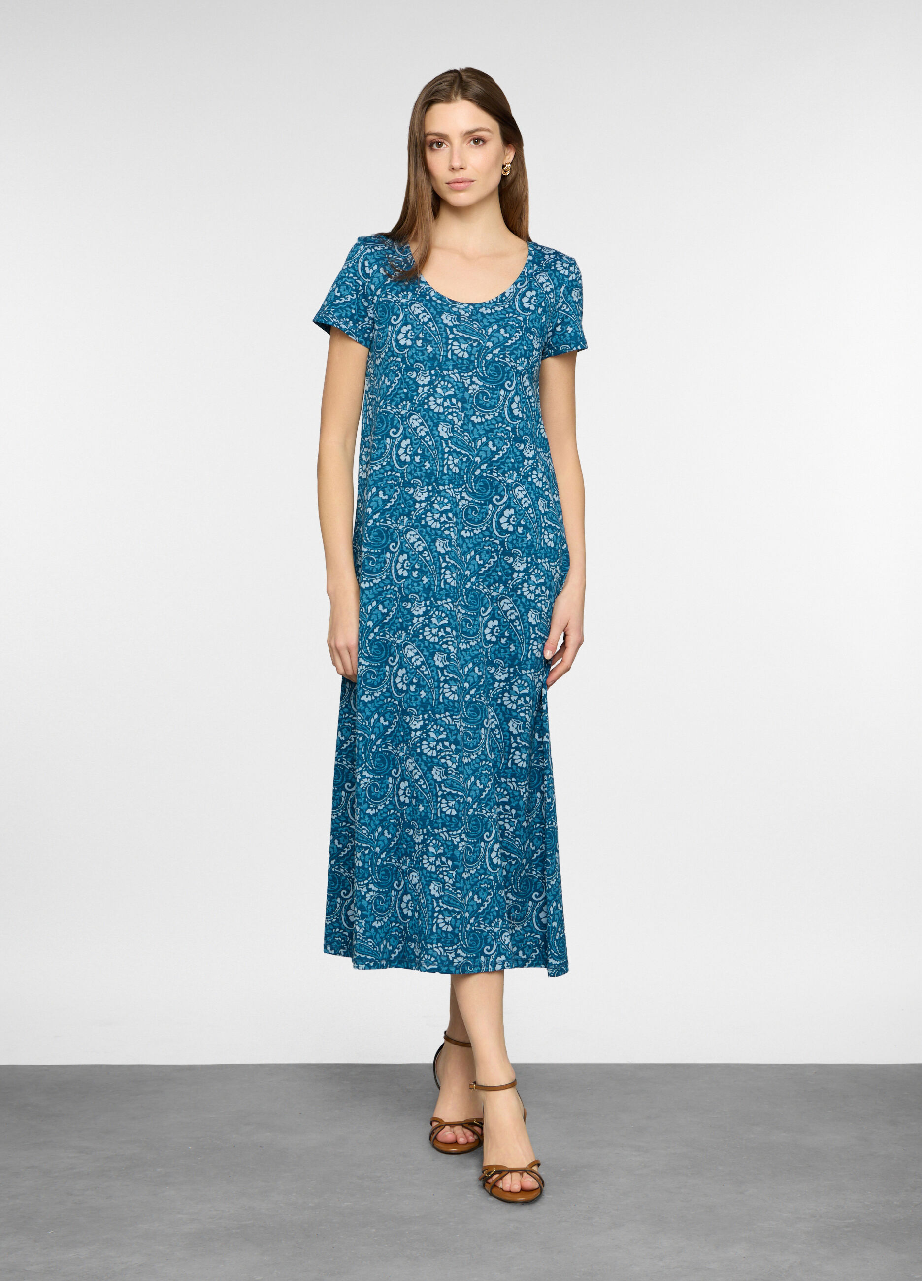 Abito lungo in jersey di puro cotone donna_0