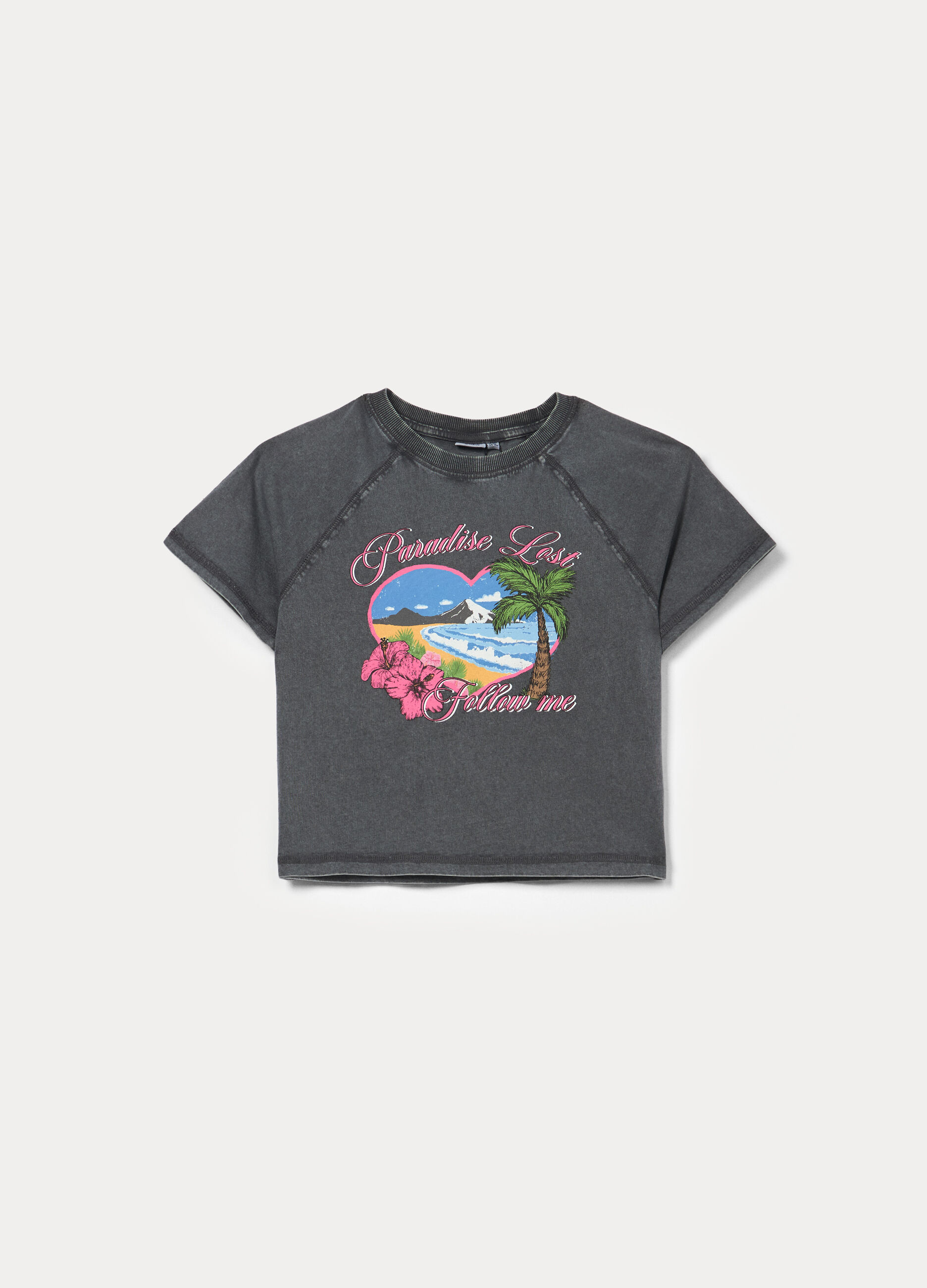 T-shirt boxy fit in jersey di puro cotone ragazza_0