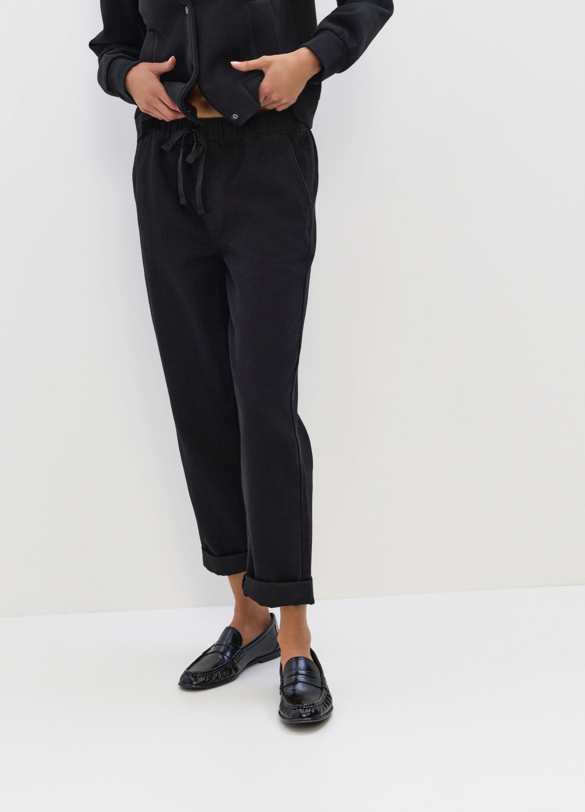 Jogger Fit Regular in denim misto cotone donna_2