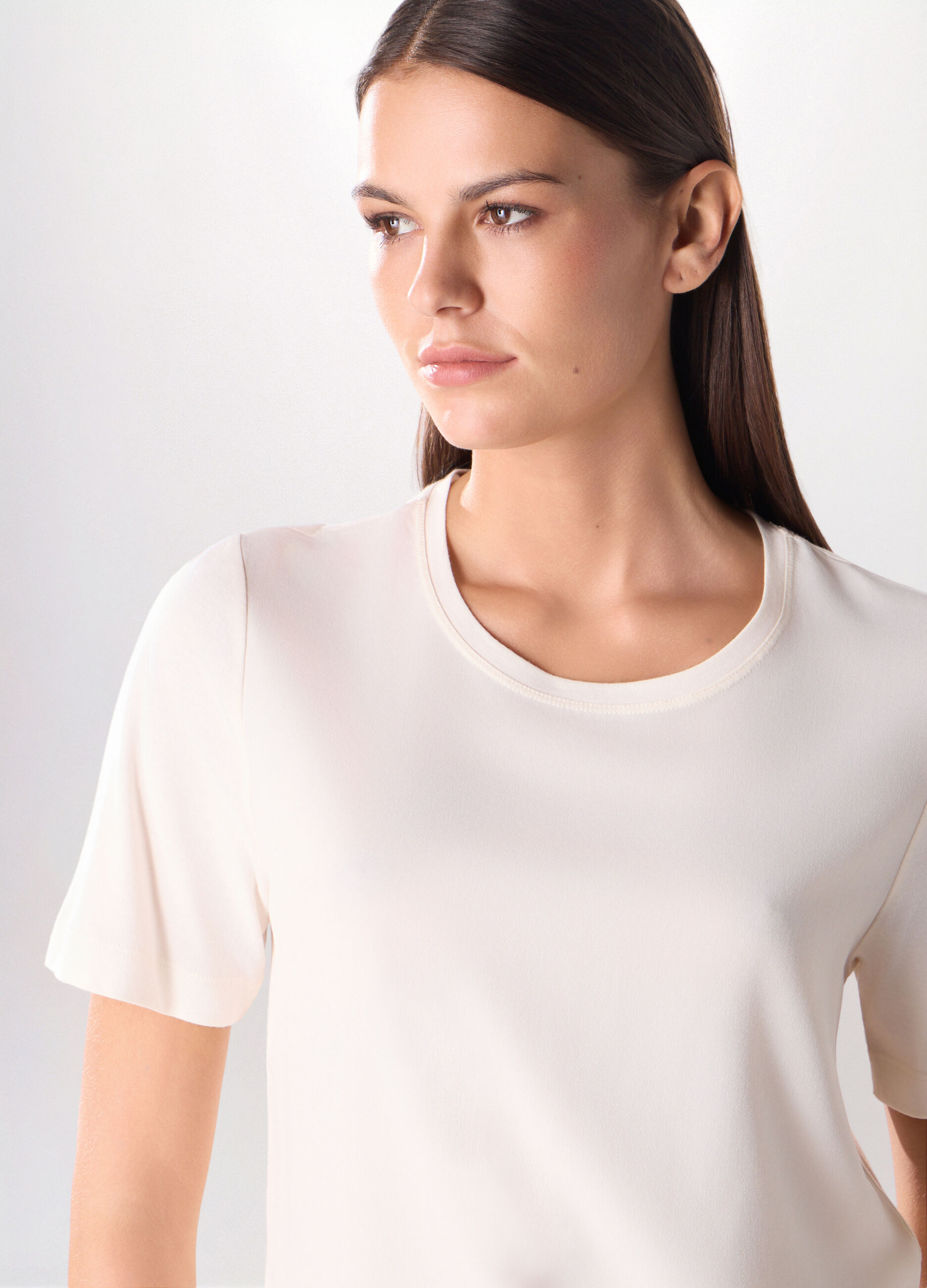 T-shirt in jersey di misto cotone donna_2