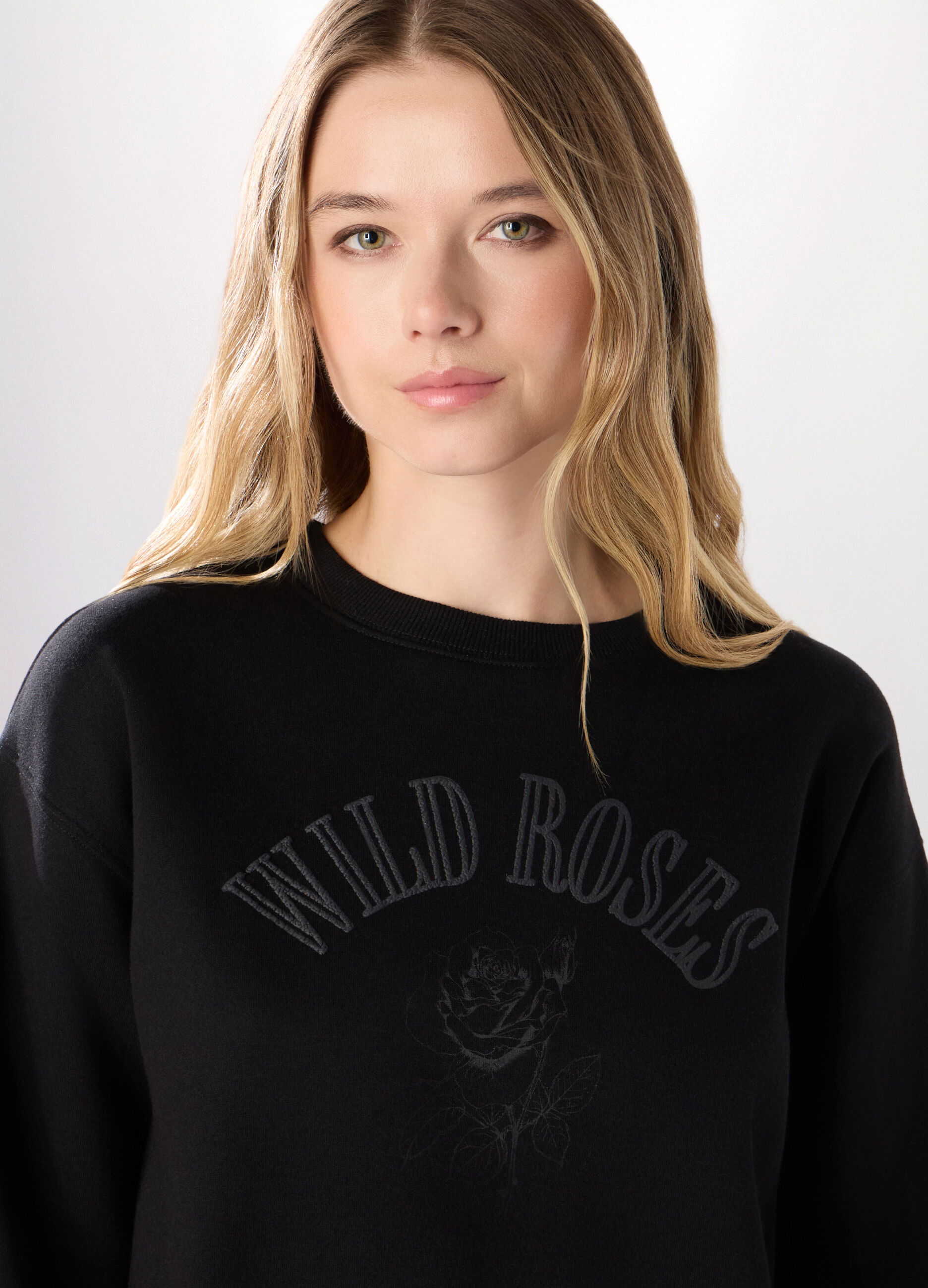 Felpa girocollo misto cotone donna_2