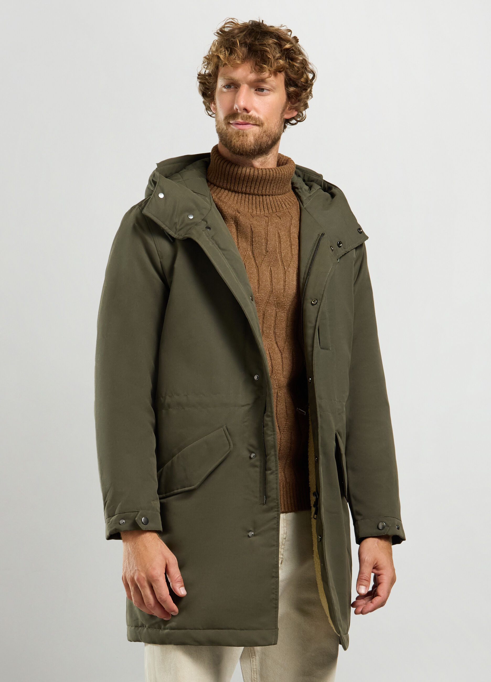 Parka imbottito con cappuccio uomo