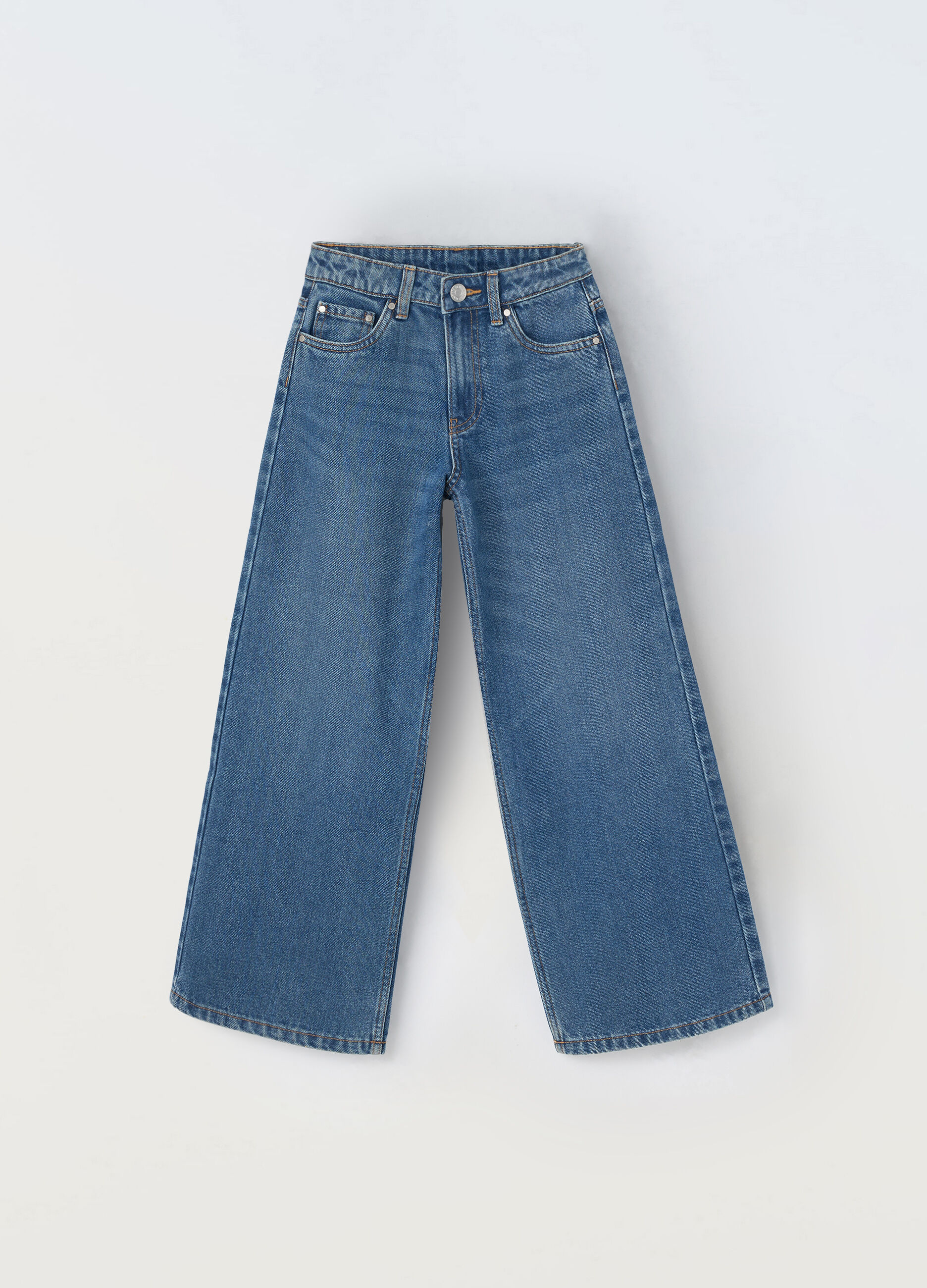 Pantaloni in denim di misto cotone ragazza_0