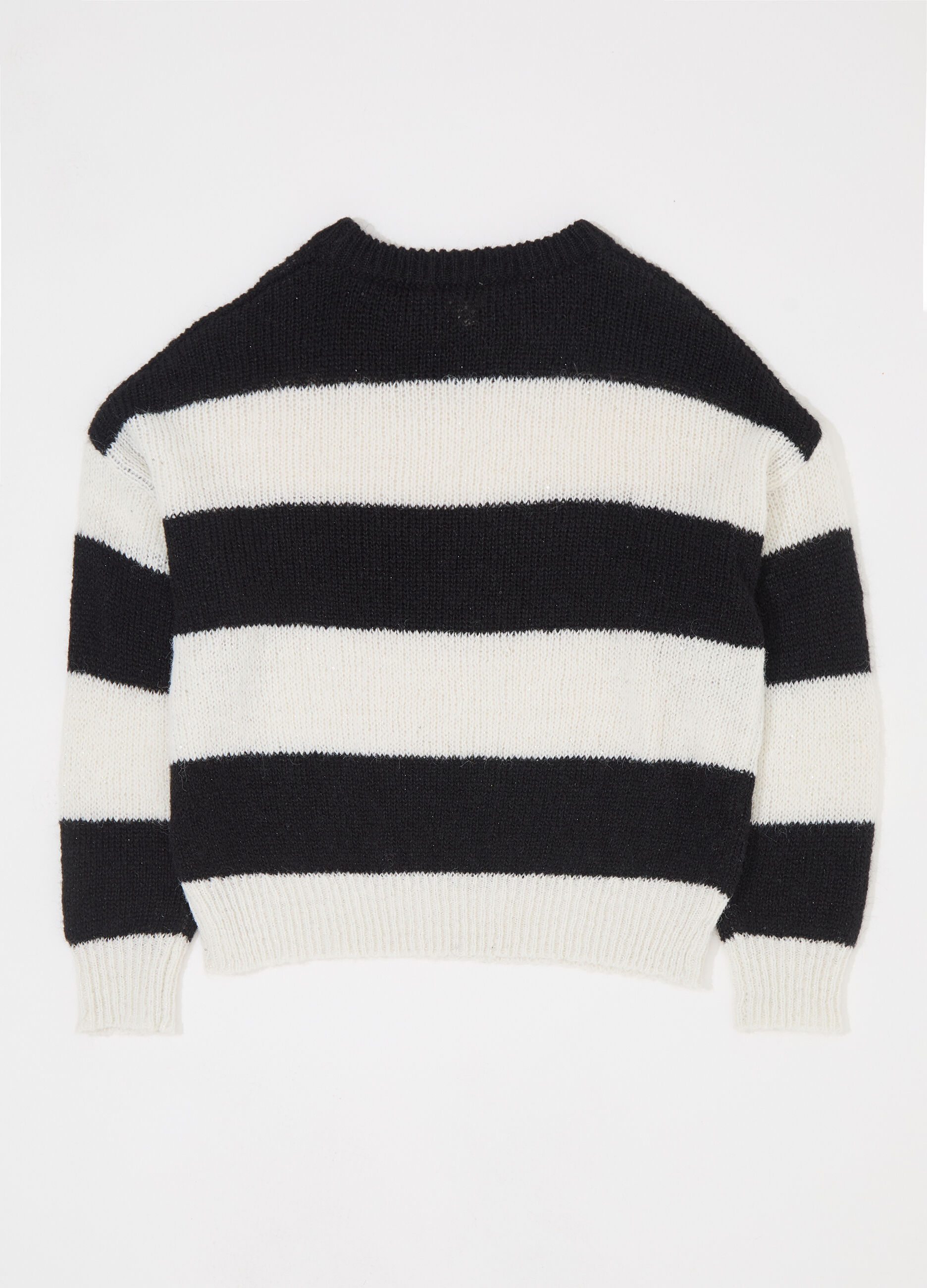 Pullover in misto lana e filo lurex a righe donna_5