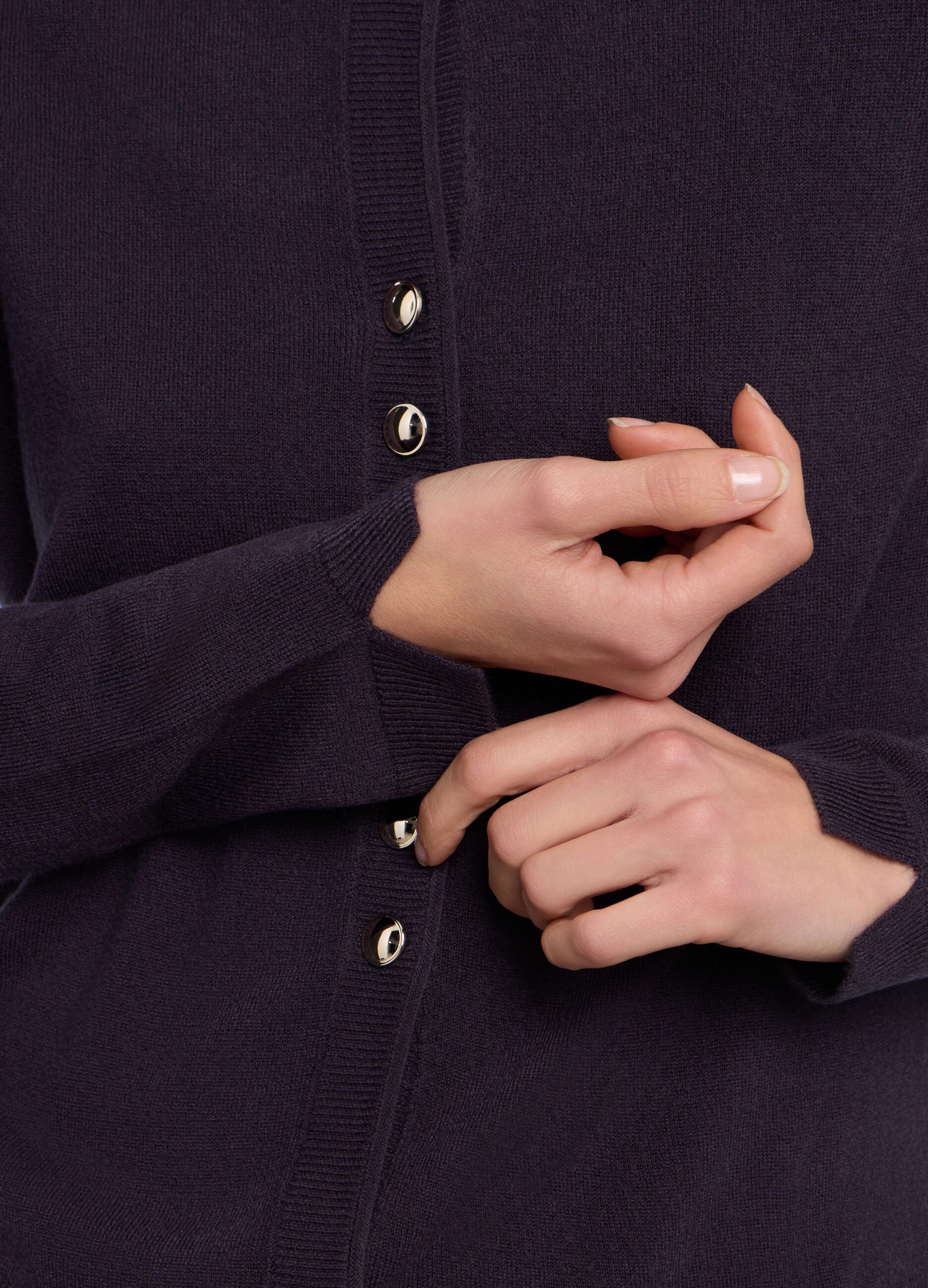 Cardigan girocollo rasato donna_2