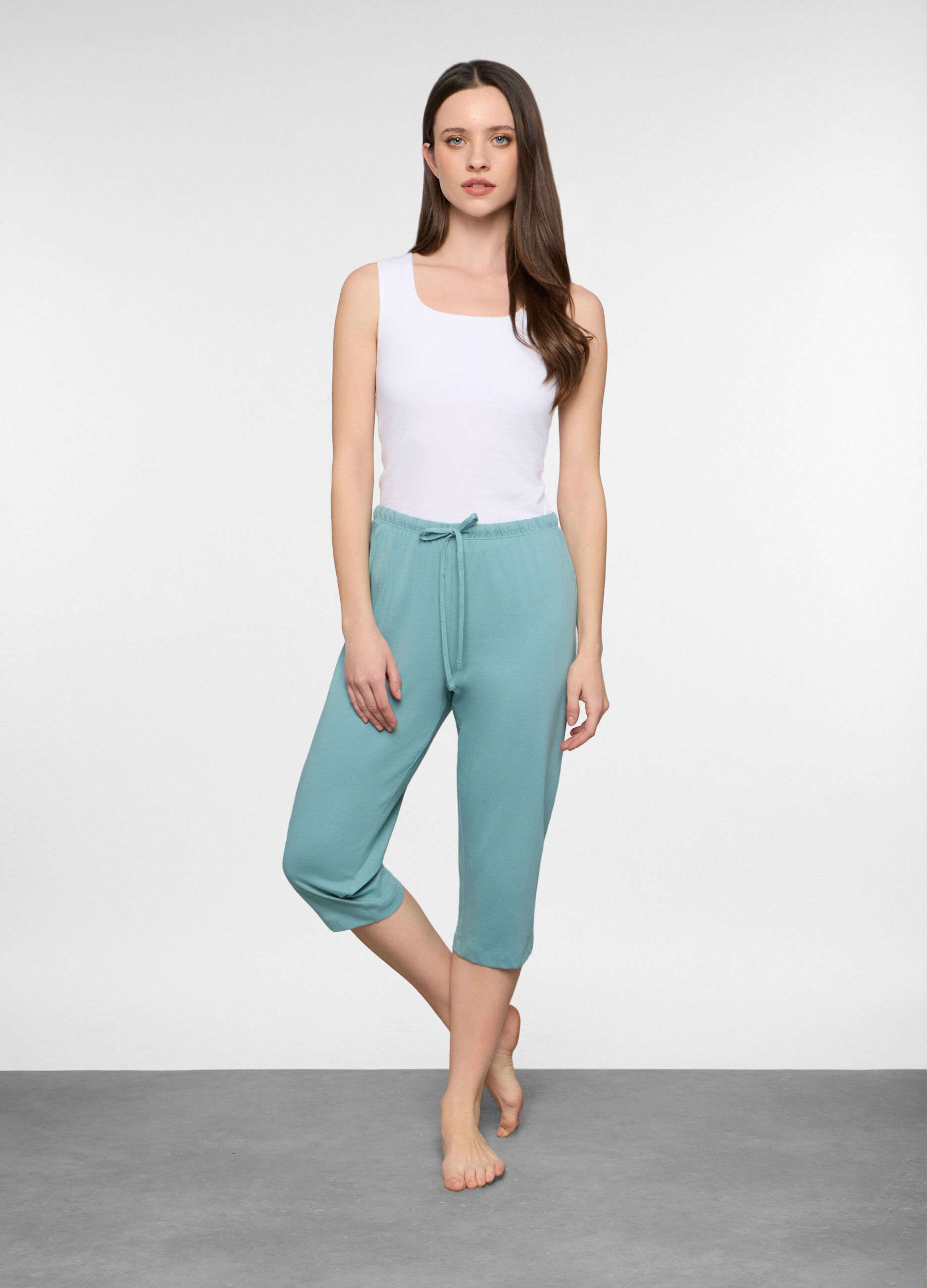 Pantalone pigiama capri regular fit donna_0