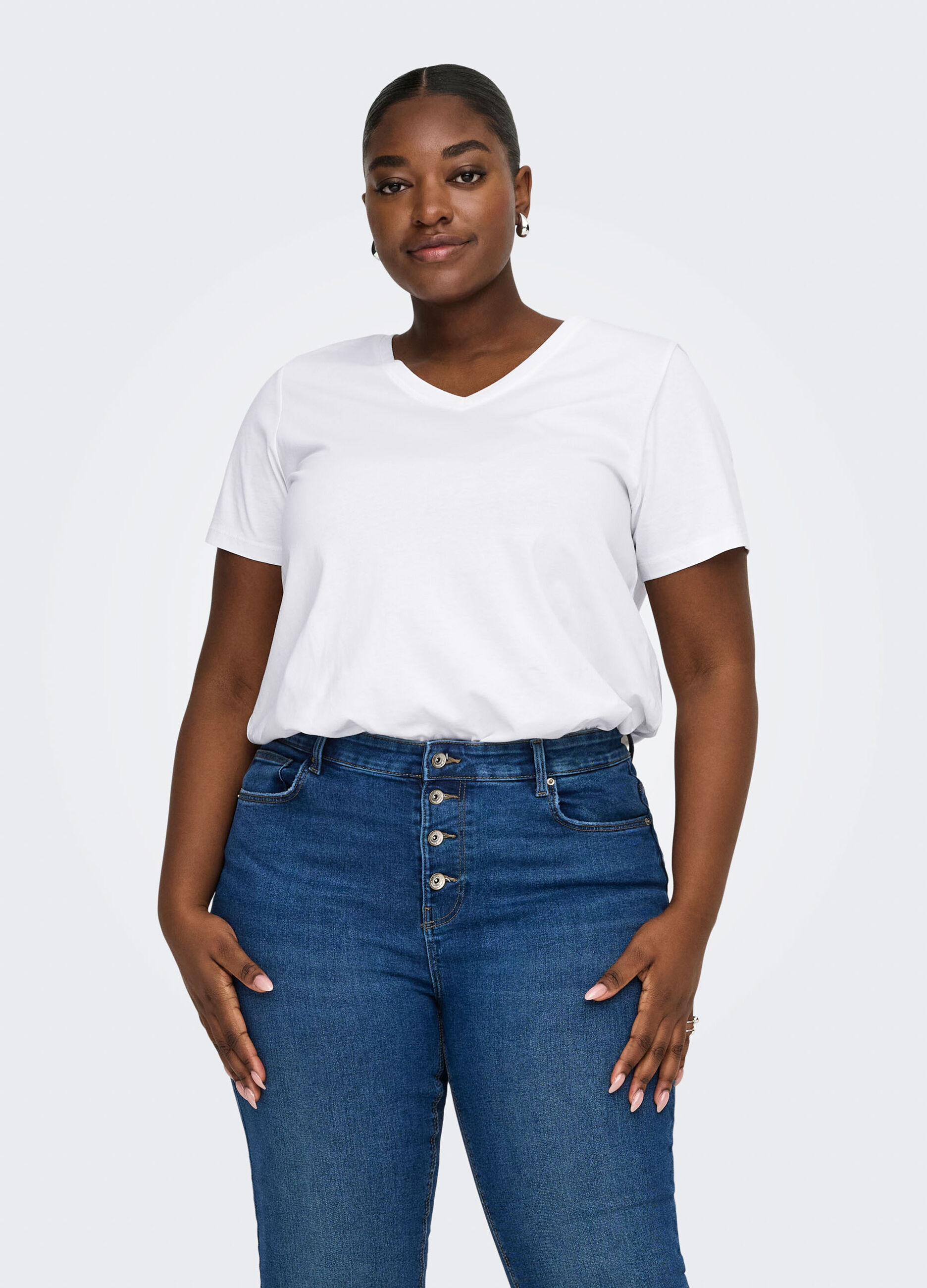 T-shirt loose fit con scollo a V_0