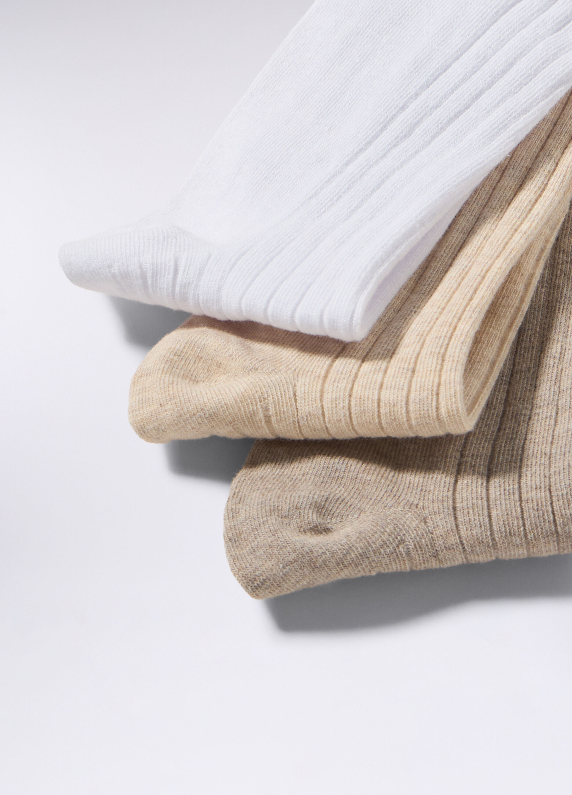 Pack 3 calze midi in costina misto cotone donna_1