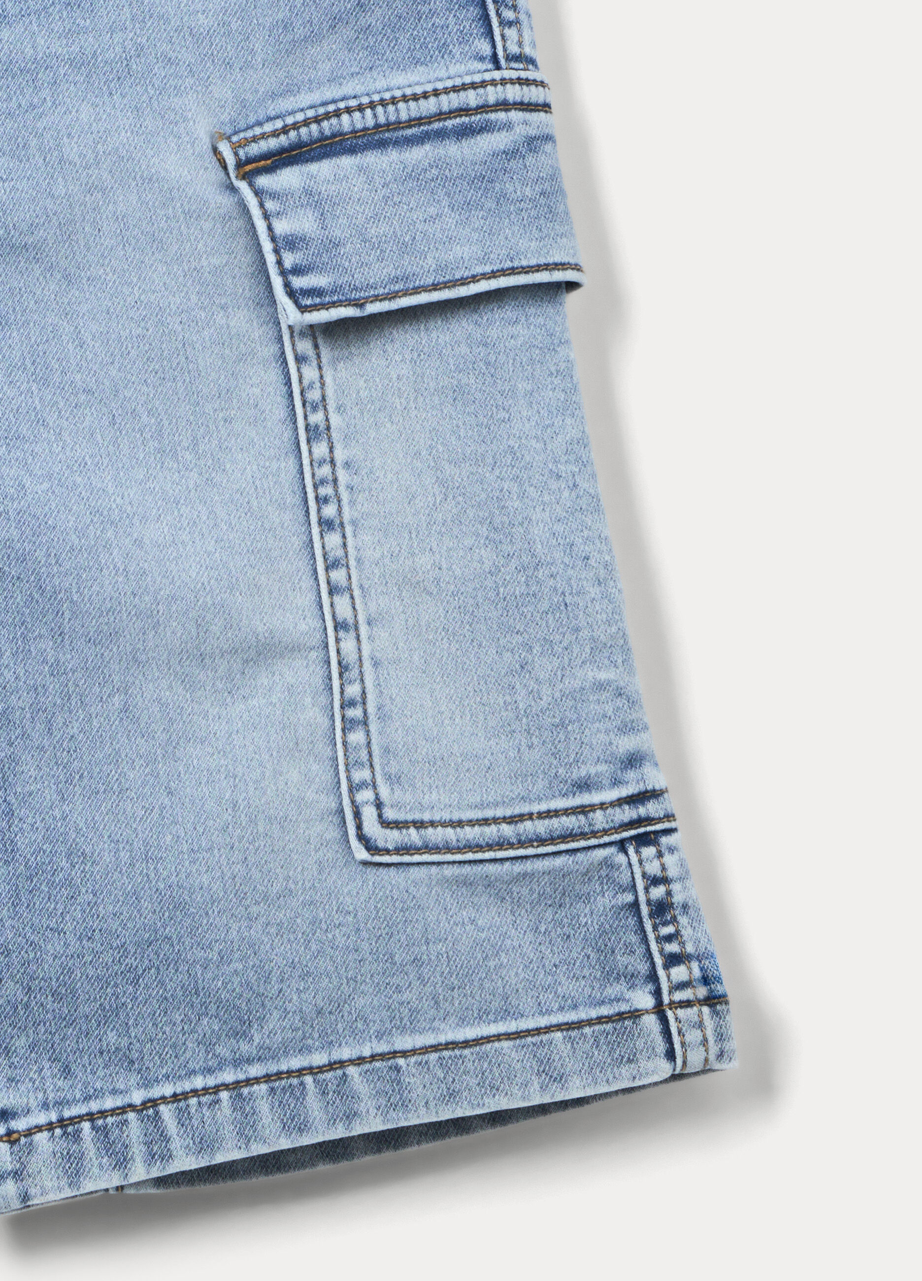 Shorts in denim misto cotone ragazzo_2