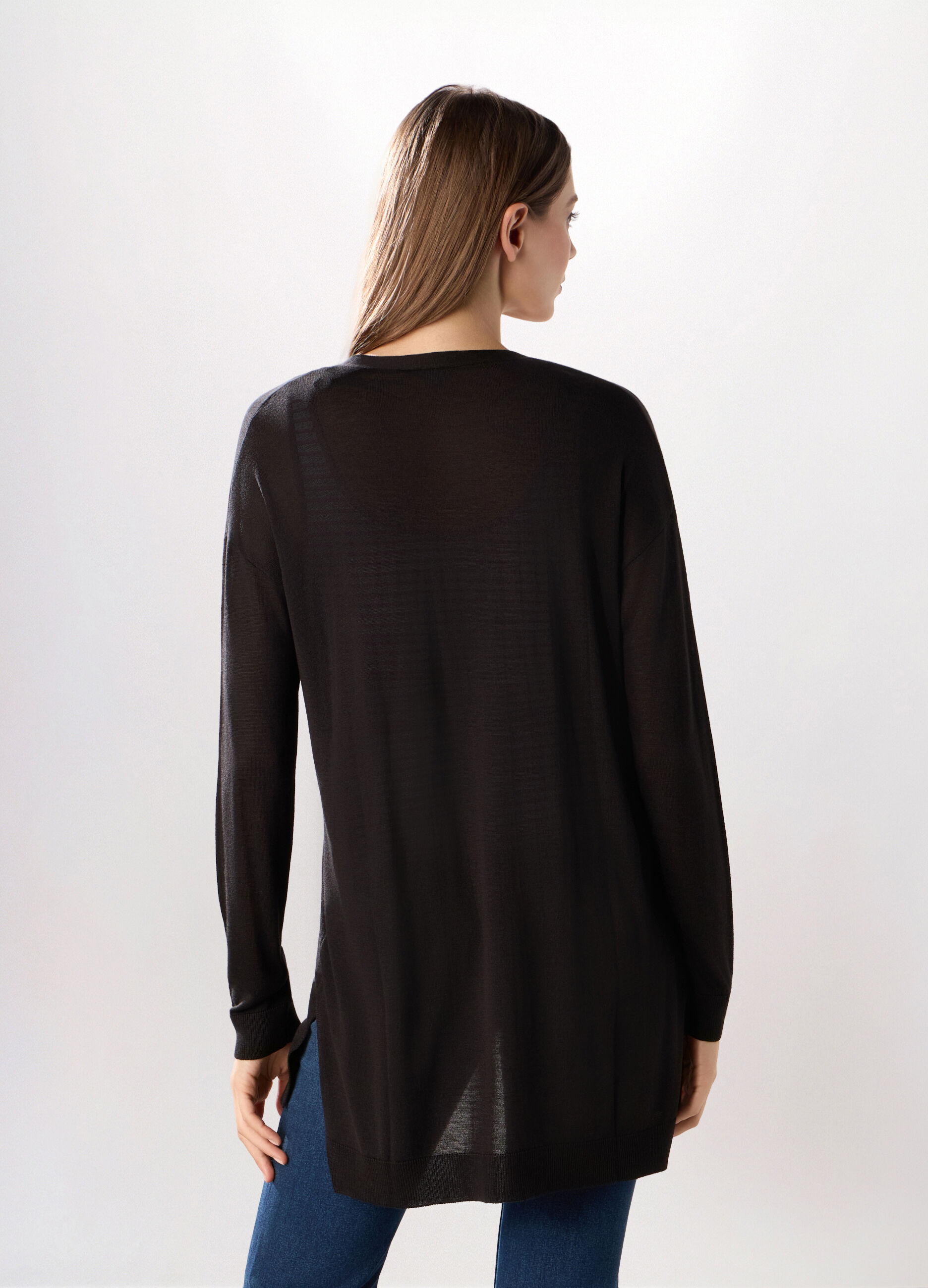 Cardigan tricot misto viscosa donna_1