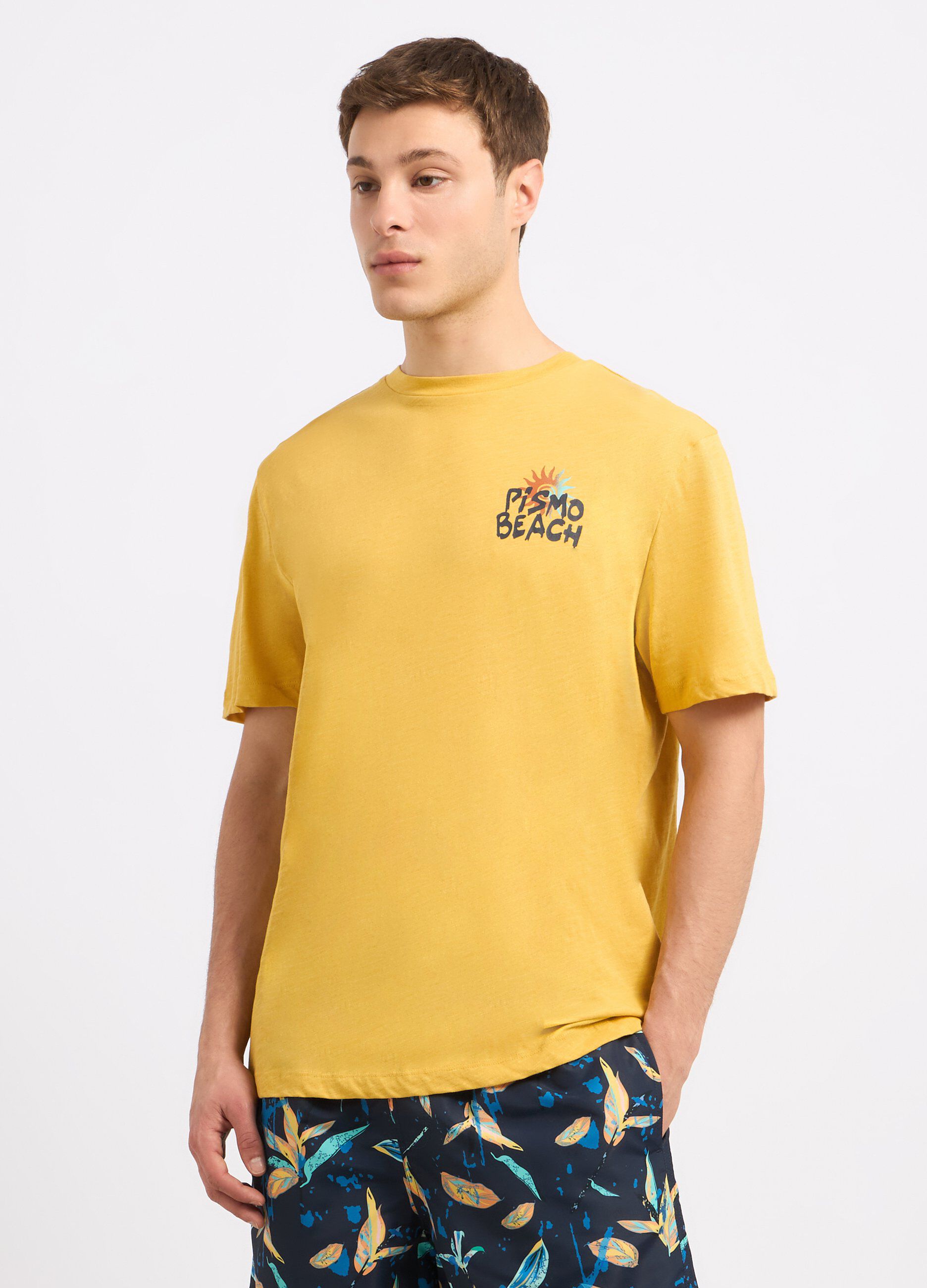 T-shirt in puro cotone con stampa uomo_0