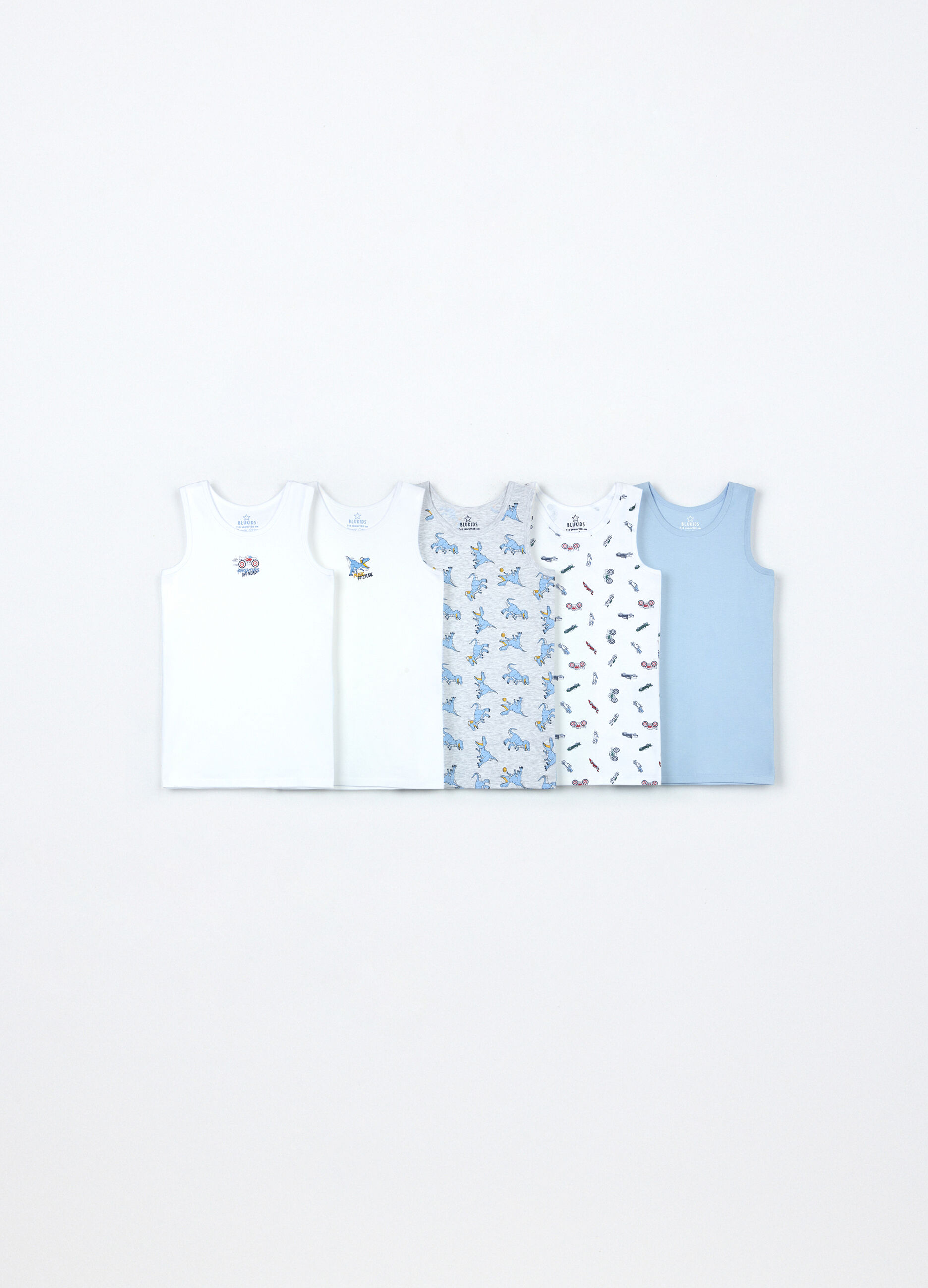 Pack 5 canotte in puro cotone bambino_0