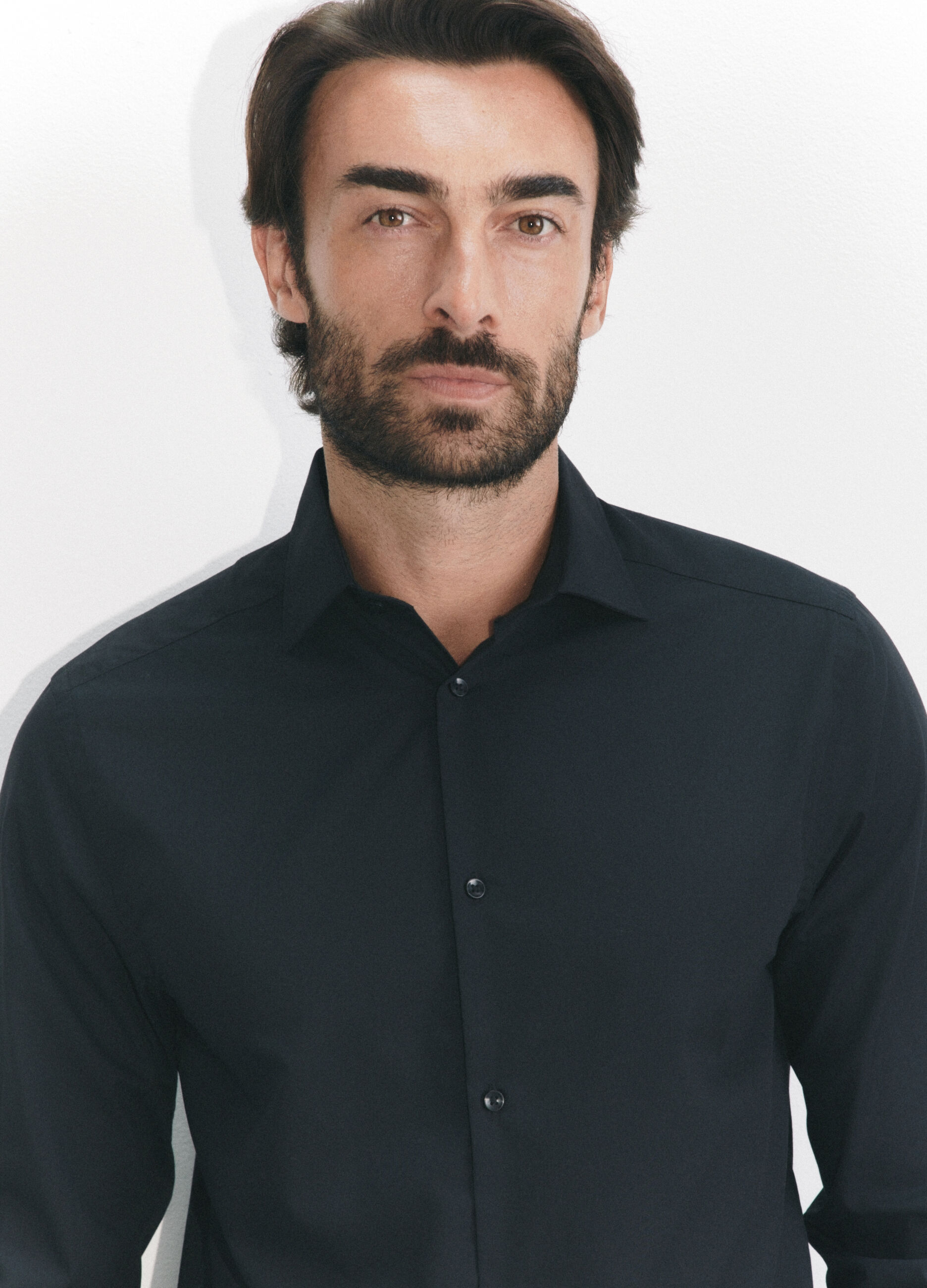 Camicia regular fit in misto cotone uomo_2